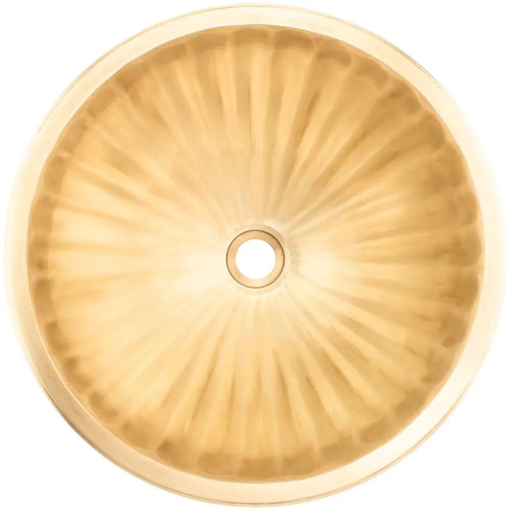 Linkasink Bronze Small Round Fluted Drop-In or Undermount Sink 13.75" by Linkasink