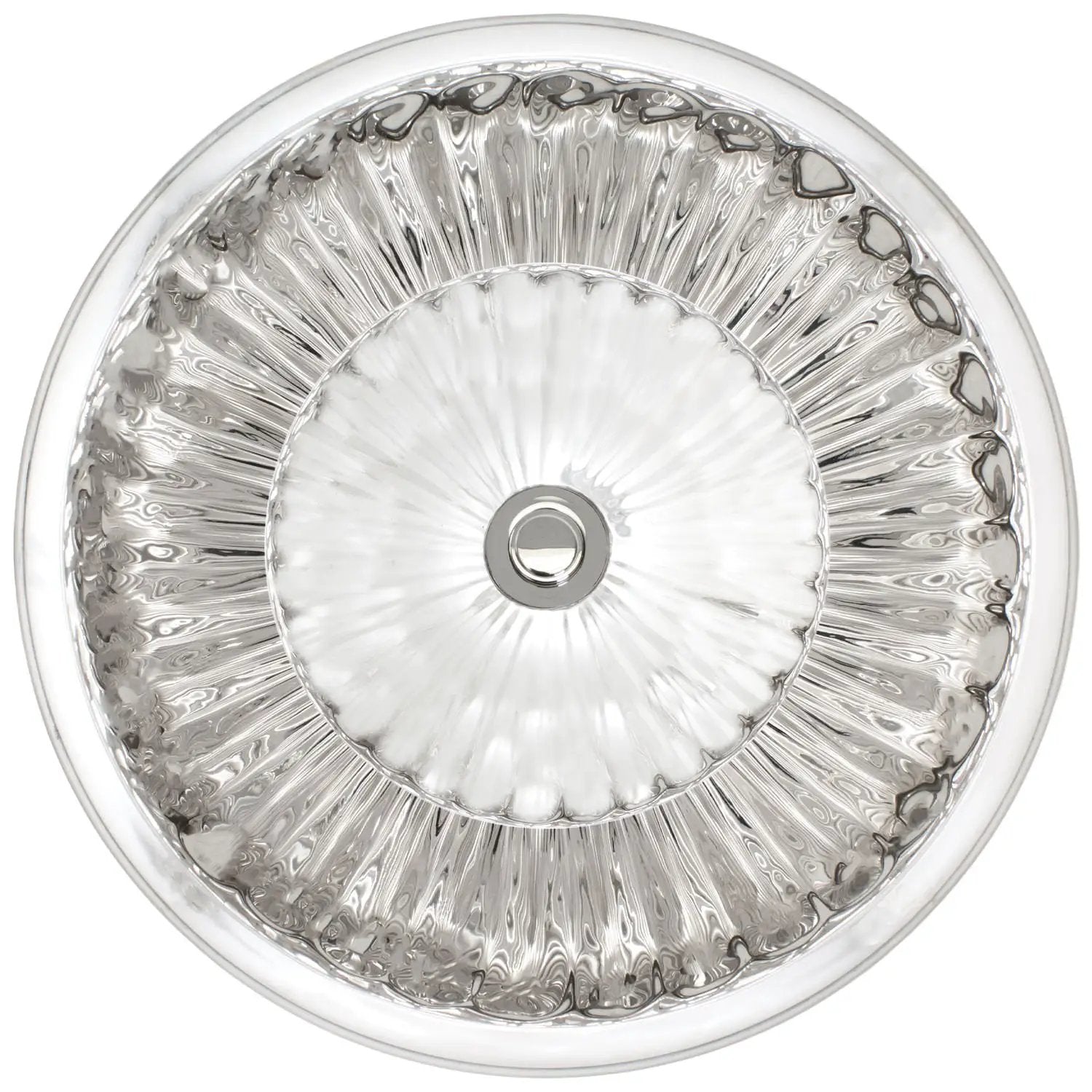 Linkasink Bronze Round Flat Bottom Fluted Drop-In or Undermount Sink 17" by Linkasink