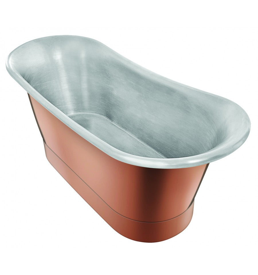 rose gold exterior nickel interior smooth tub