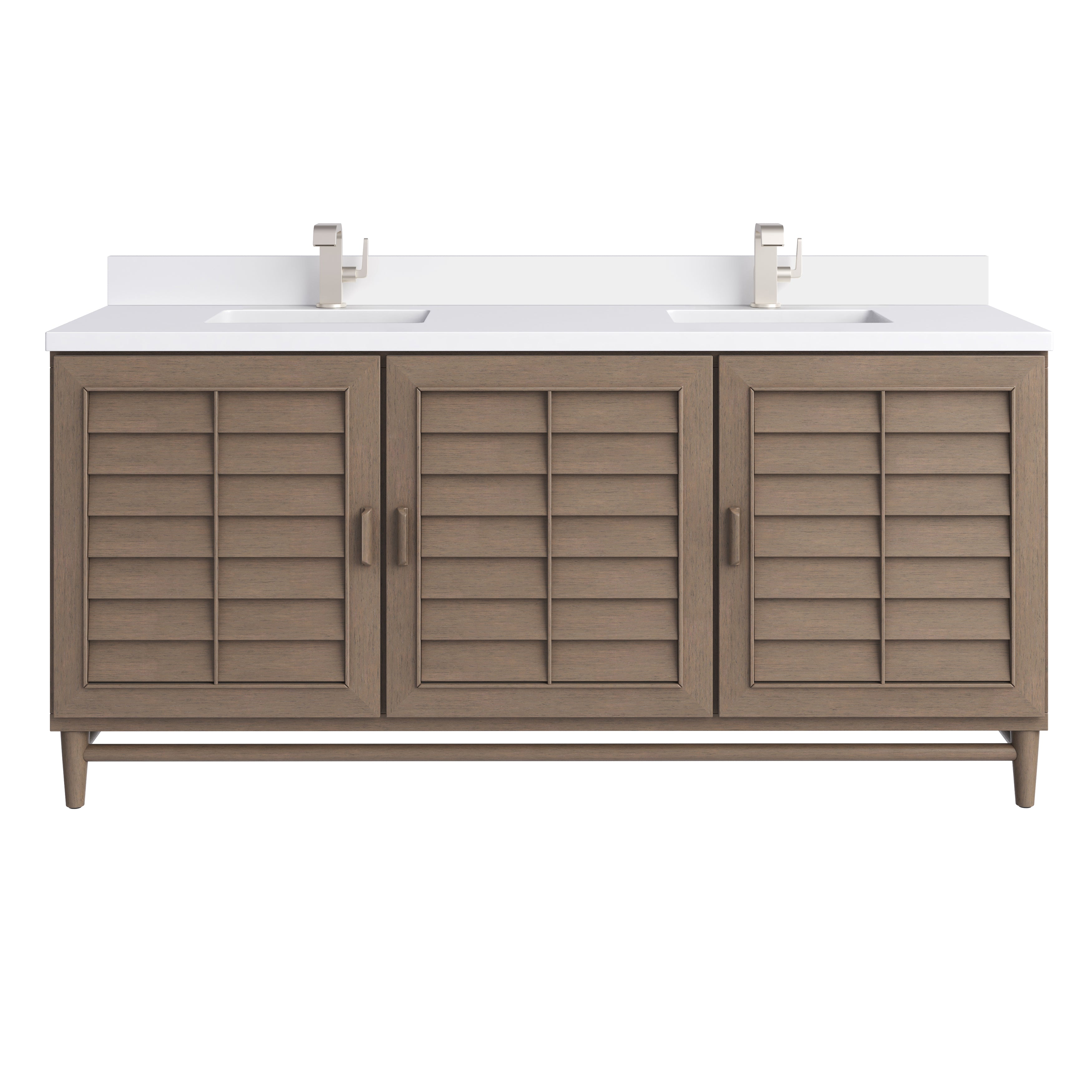 James Martin Portland 72" Double Vanity Set - Whitewashed Walnut