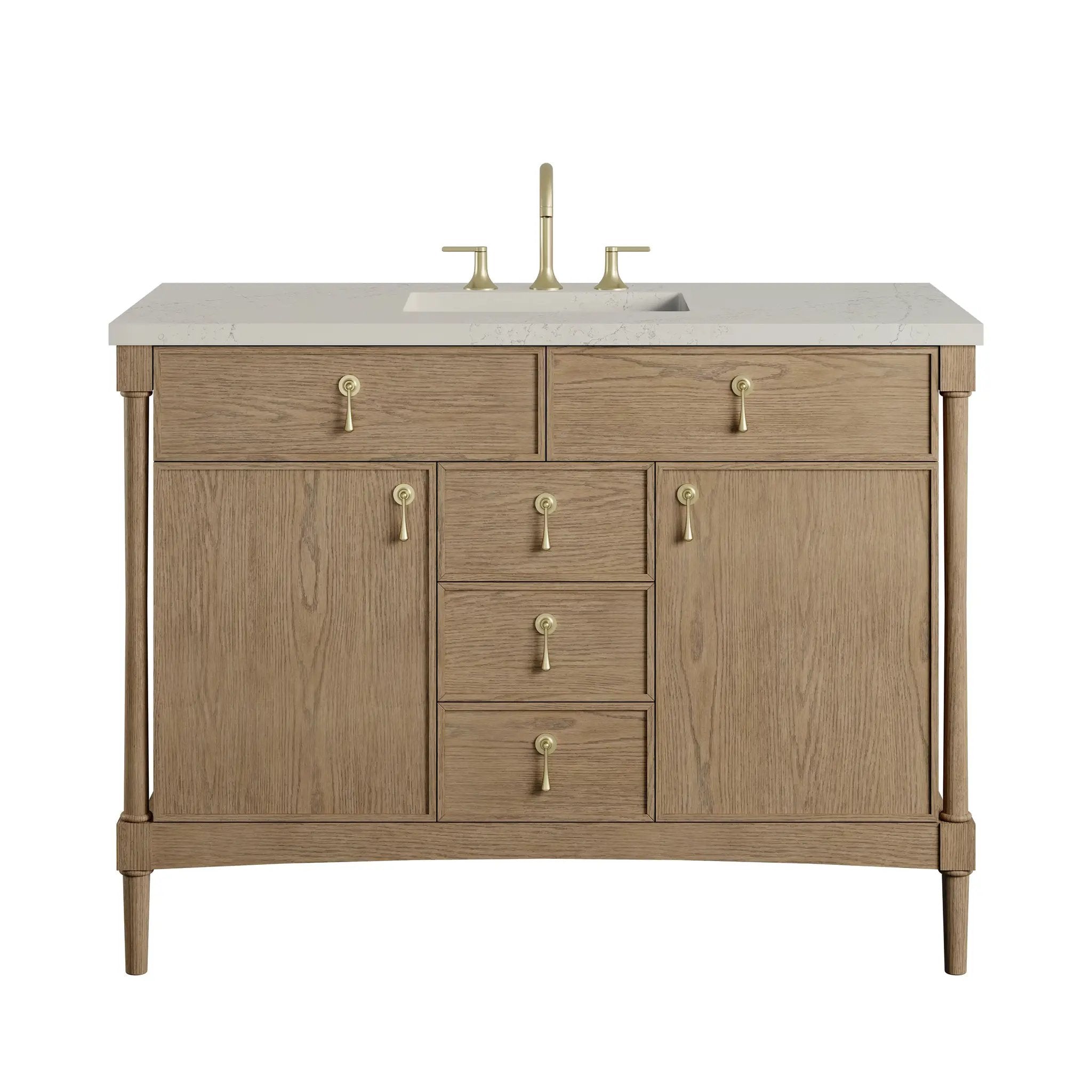 James Martin Kinnsden 48" Single Vanity Set - Weathered Oak by James Martin Vanities