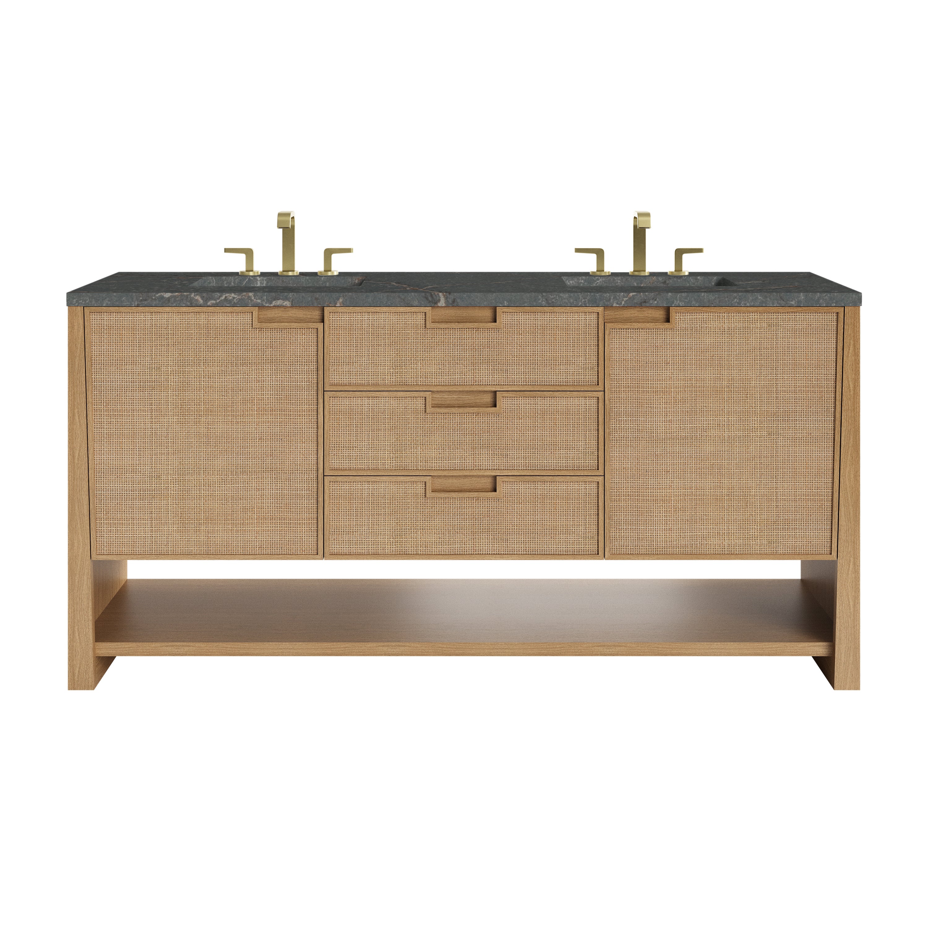 James Martin Solene 72" Double Vanity Set - Seaside Oak