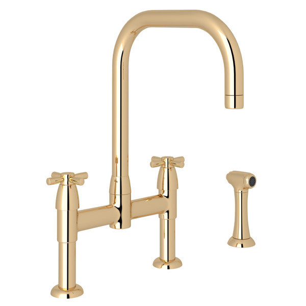 Rohl Holborn Bridge Kitchen Faucet with U-Spout and Side Spray