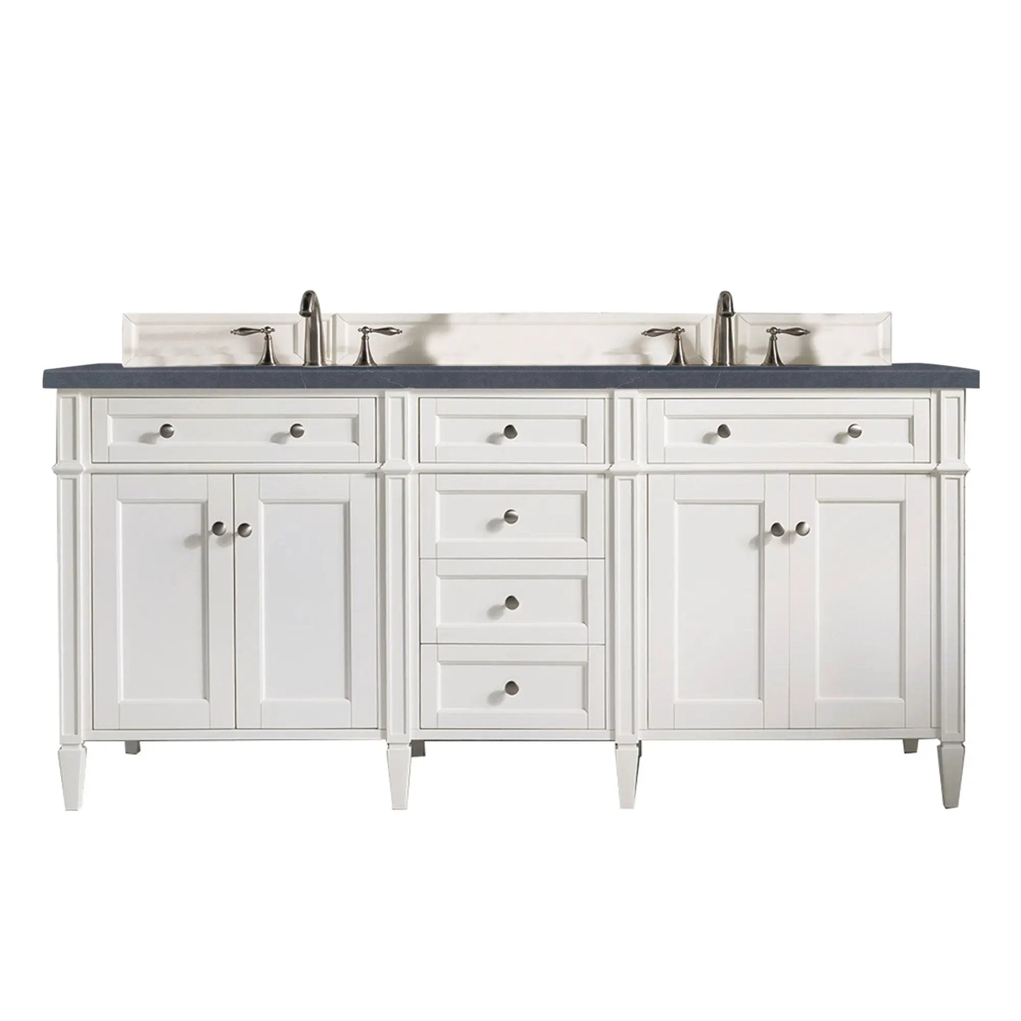James Martin Brittany 72" Double Vanity Set - Bright White by James Martin Vanities