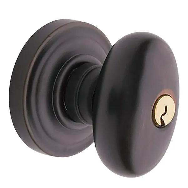 Baldwin Egg Knob with Classic Rose by Baldwin