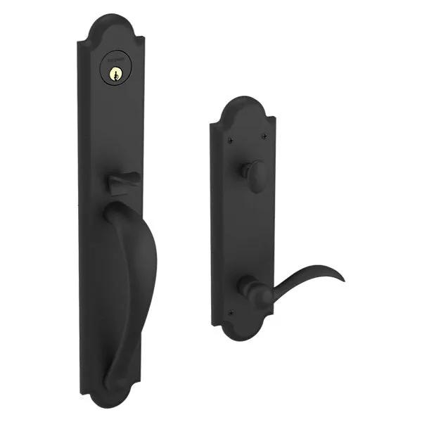 Baldwin Boulder Full Handleset with 5024 Oval Knob/5452V Beavertail Lever by Baldwin
