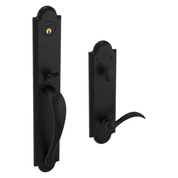 Baldwin Boulder Full Handleset with 5024 Oval Knob/5452V Beavertail Lever by Baldwin