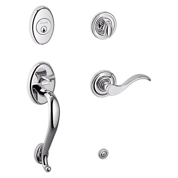 Baldwin Logan Sectional Trim with 5015 Classic Knob/5455V Wave Lever by Baldwin