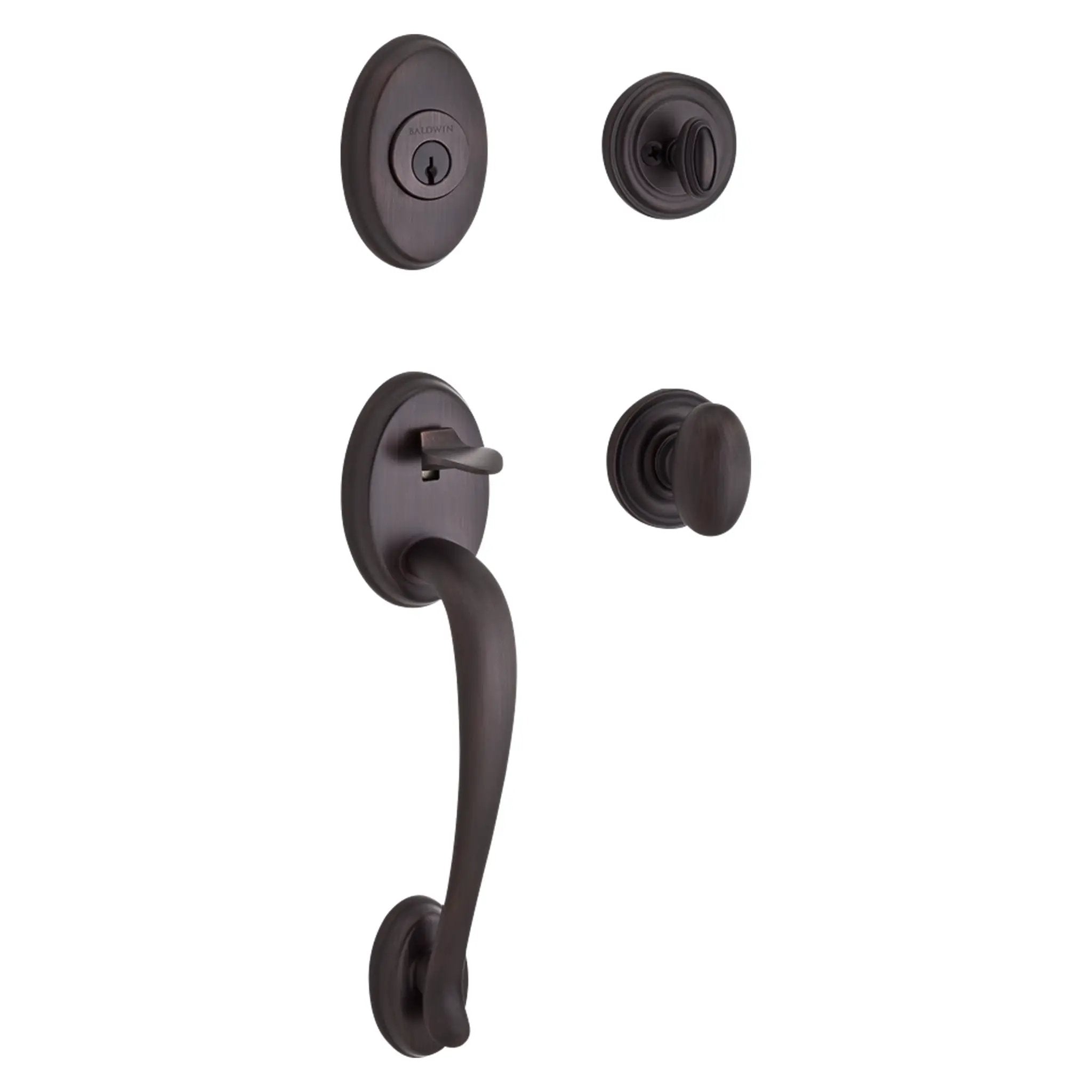 Baldwin Reserve Columbus Handleset x Ellipse Knob with Round Interior by Baldwin