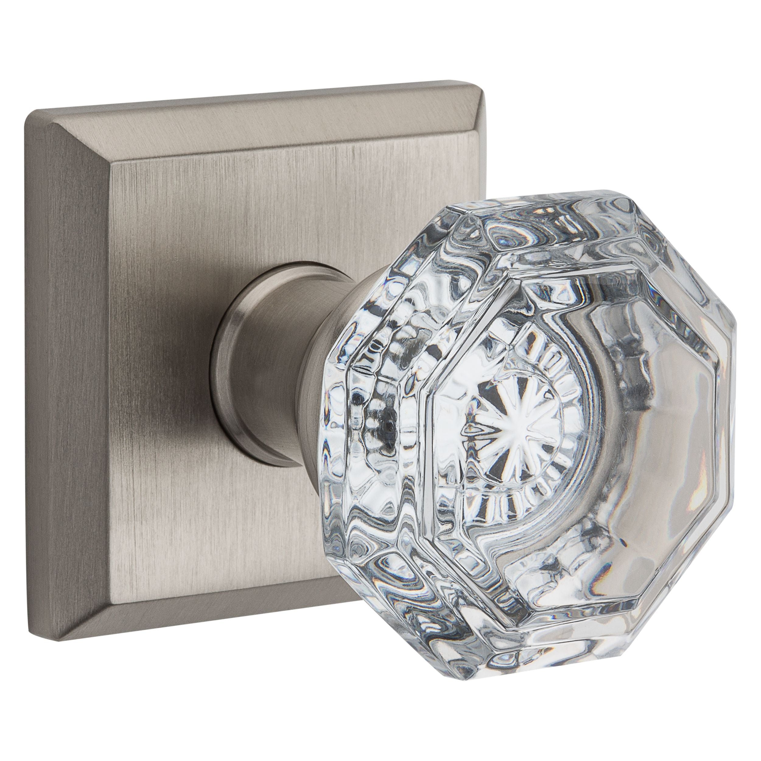 Baldwin Reserve Crystal Knob and Traditional Square Rose