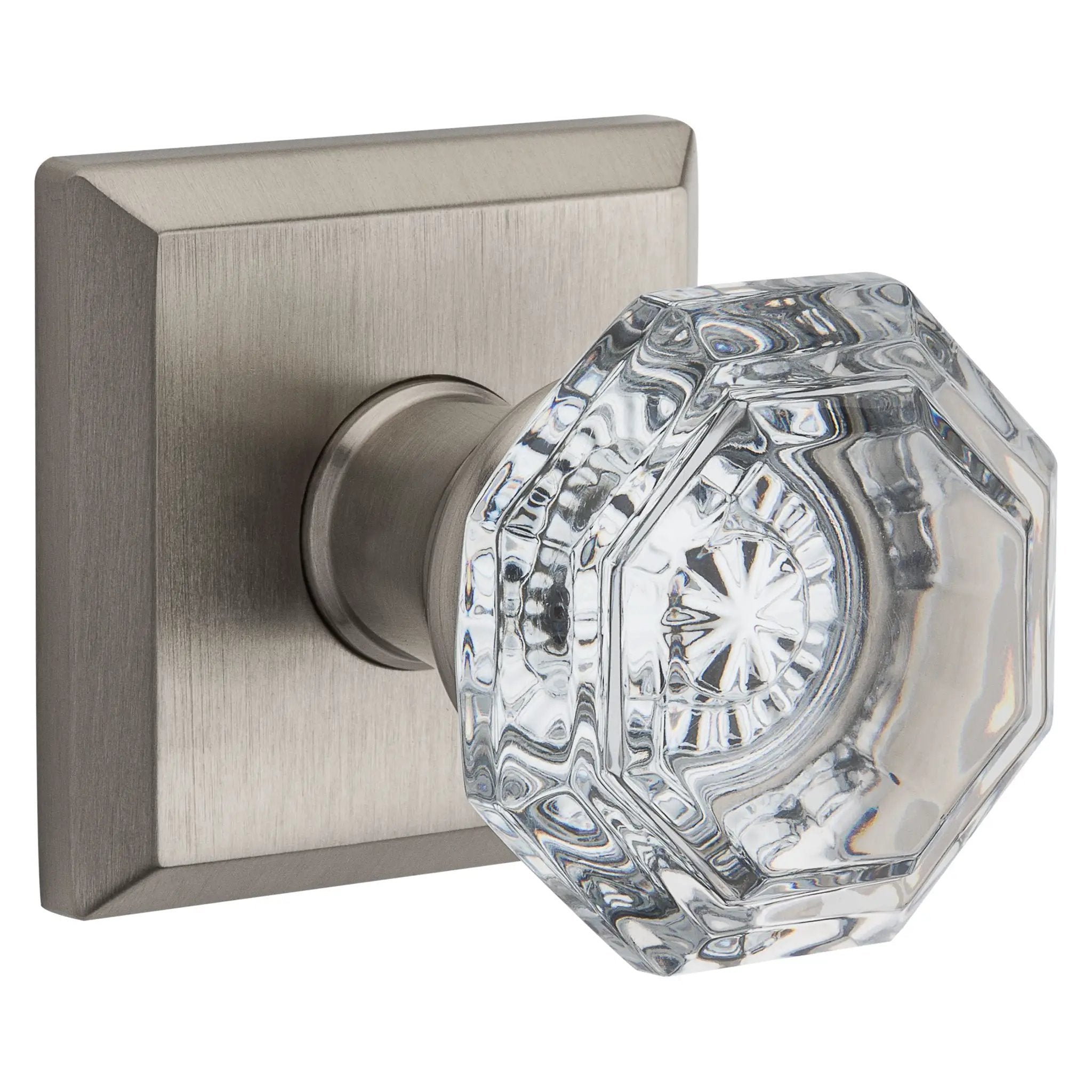 Baldwin Reserve Crystal Knob and Traditional Square Rose by Baldwin