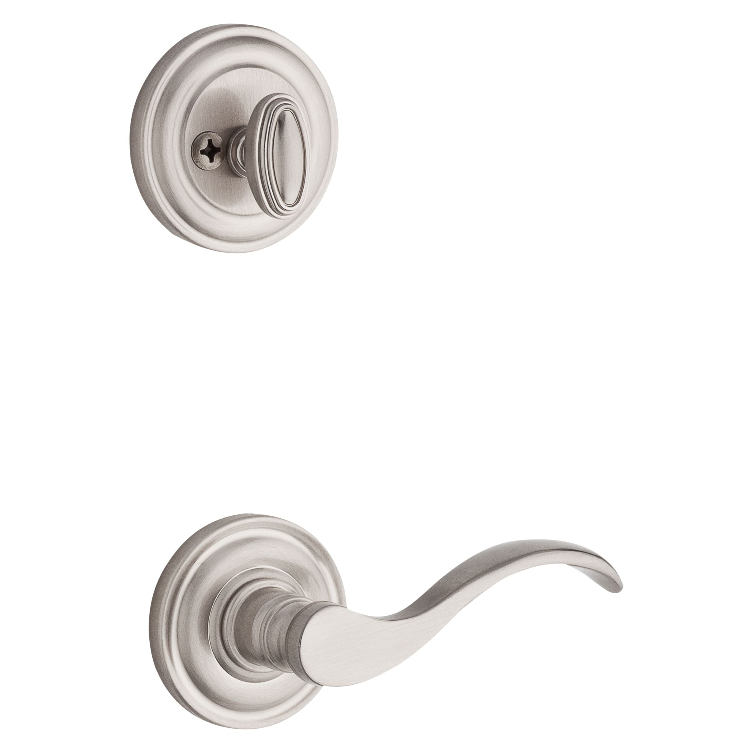 satin nickel door handle and lever