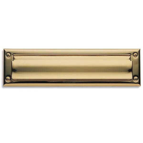 Baldwin Estate 0014.003 Letter Box Plate In Polished Brass, 13" X 3.625