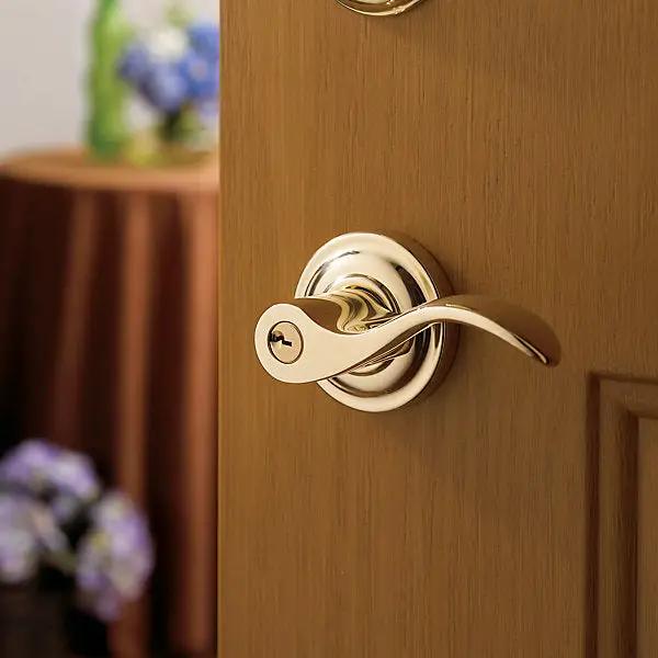 polished brass lever