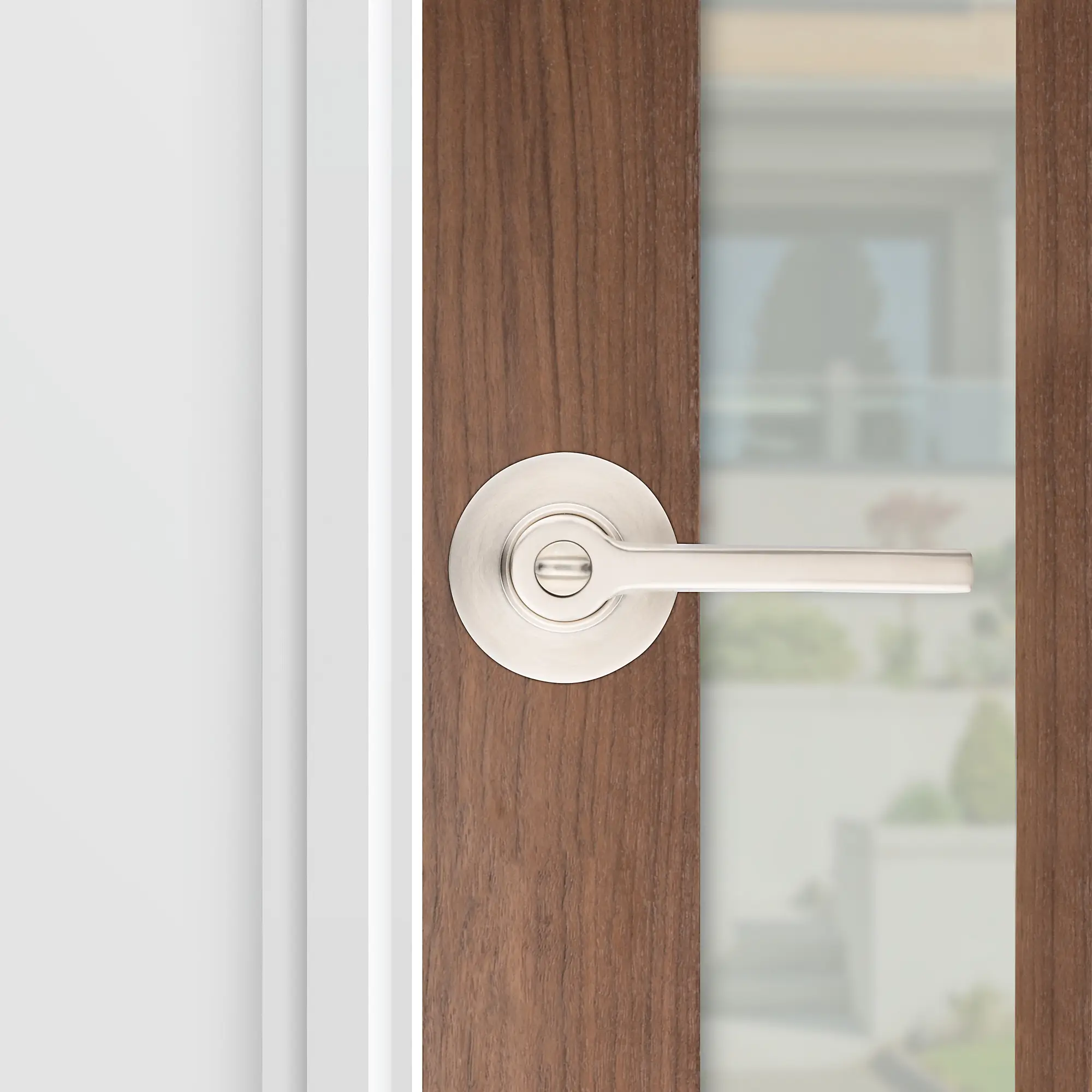 satin nickel lever