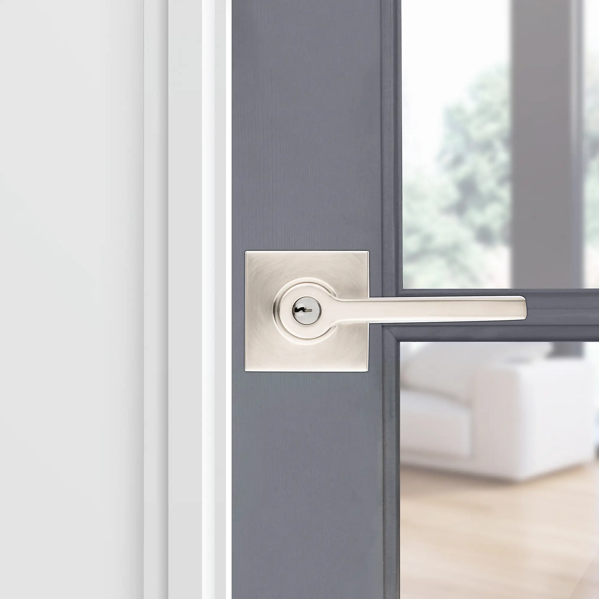 satin nickel lever