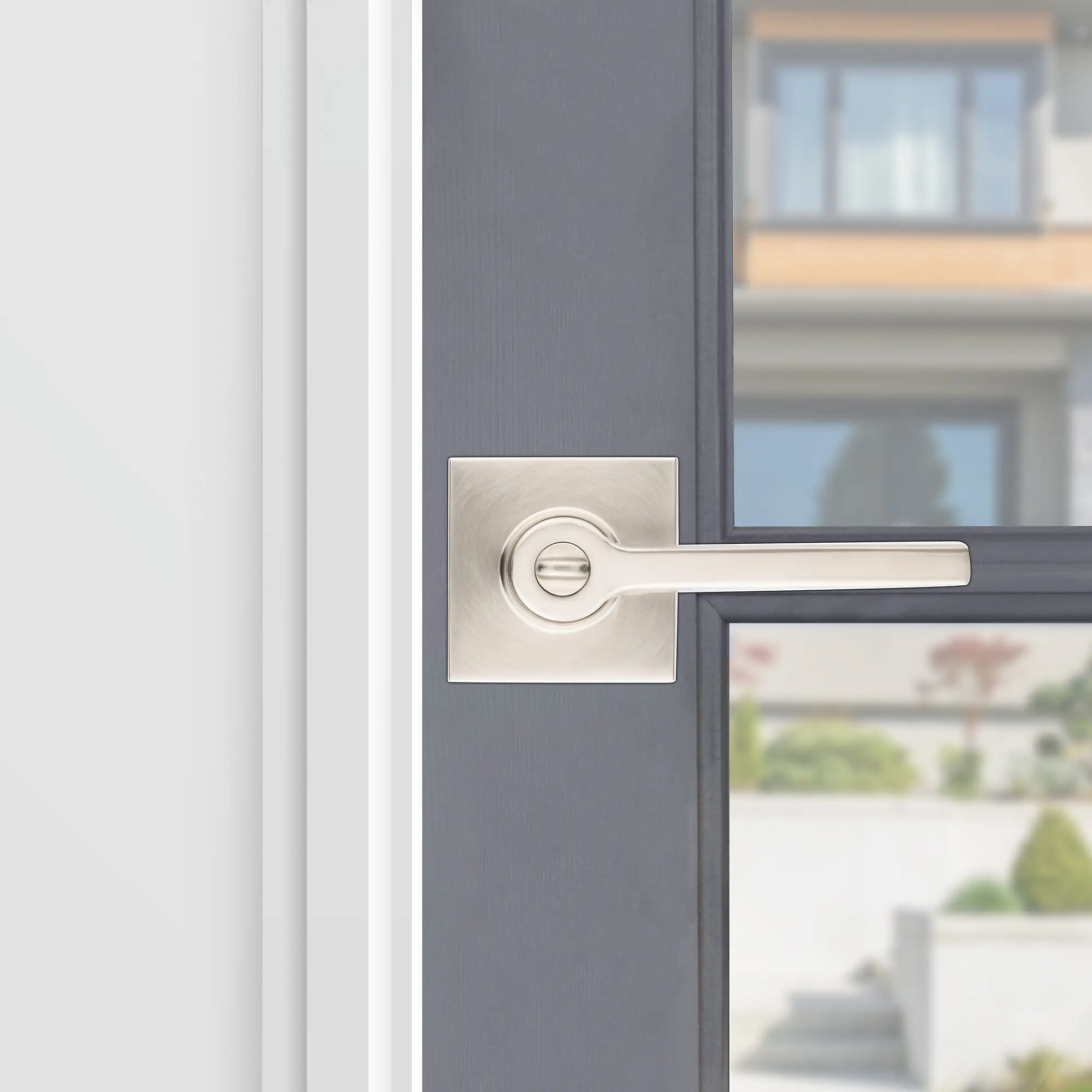 satin nickel lever