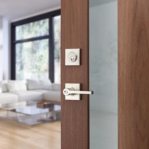 satin nickel lever