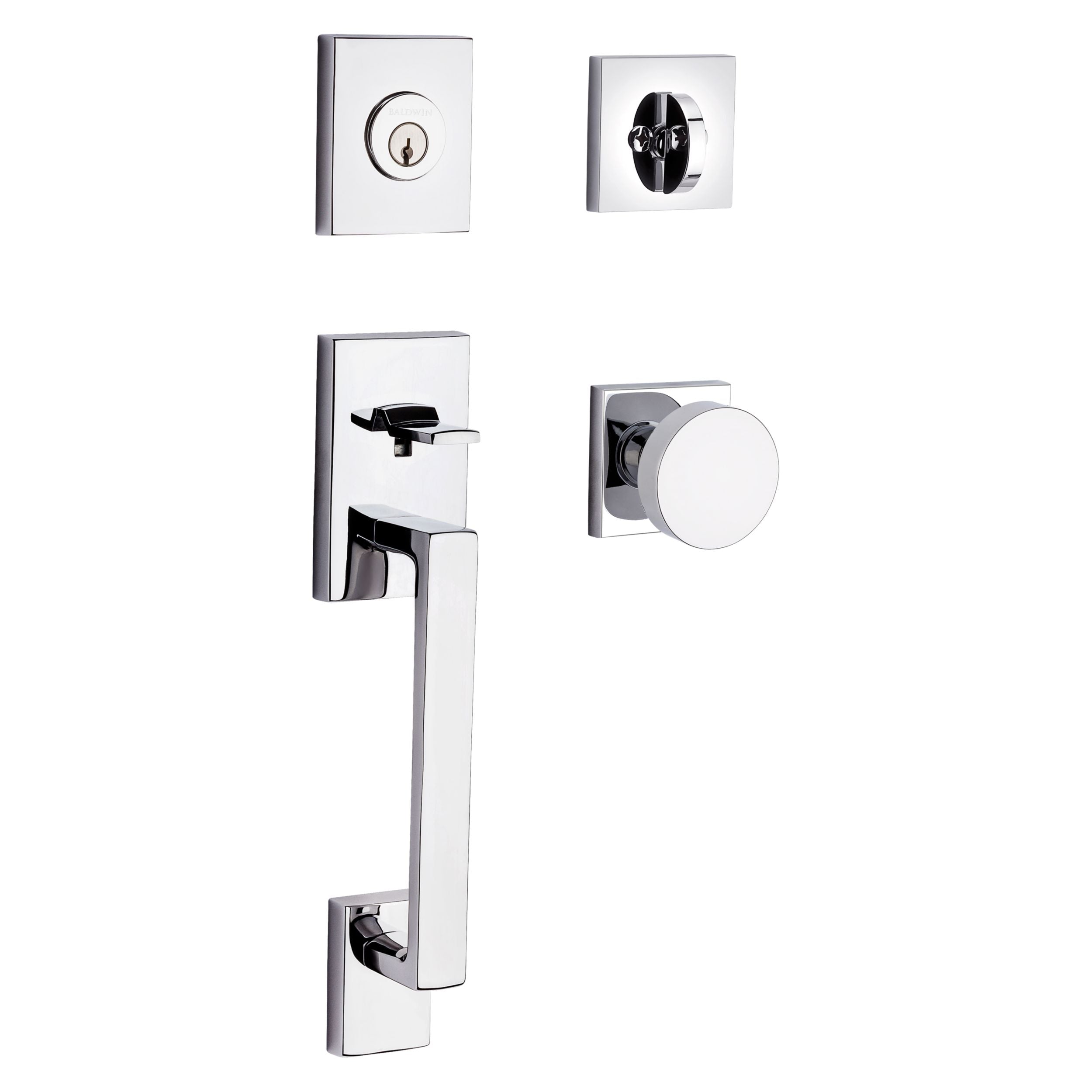 Baldwin Reserve La Jolla Handleset x Contemporary Knob with Square Interior