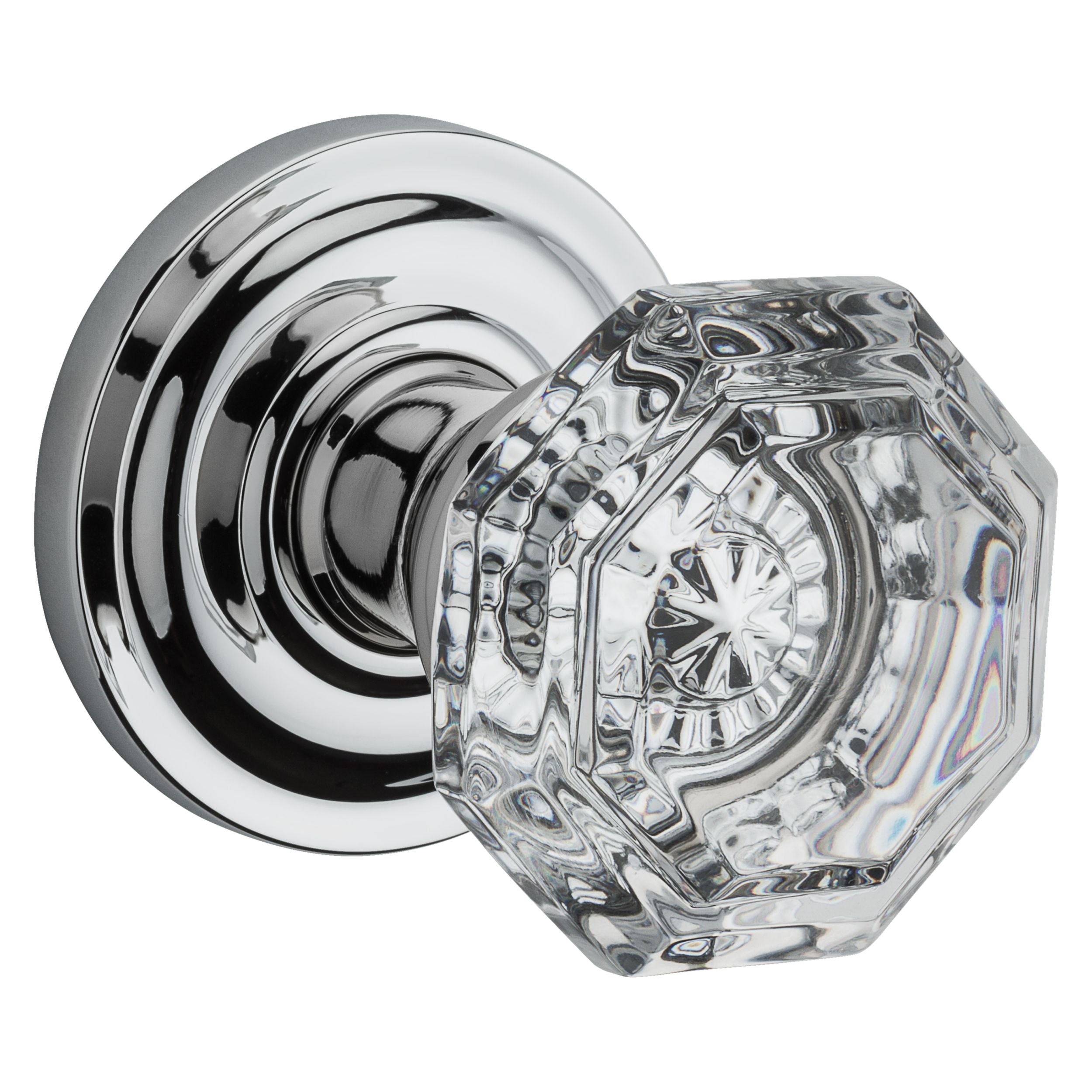 Baldwin Reserve Crystal Knob and Traditional Round Rose