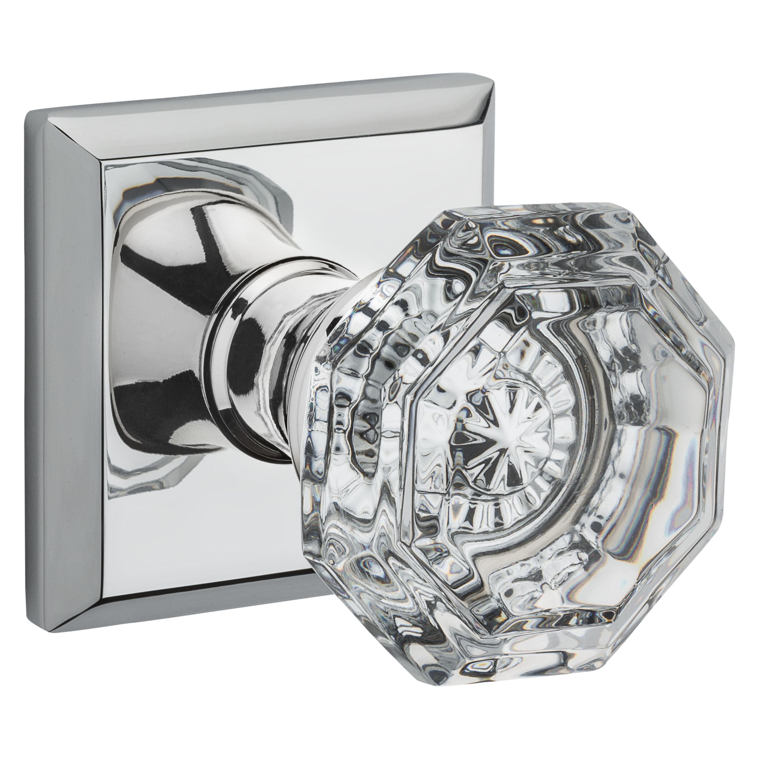 Baldwin Reserve Crystal Knob and Traditional Square Rose