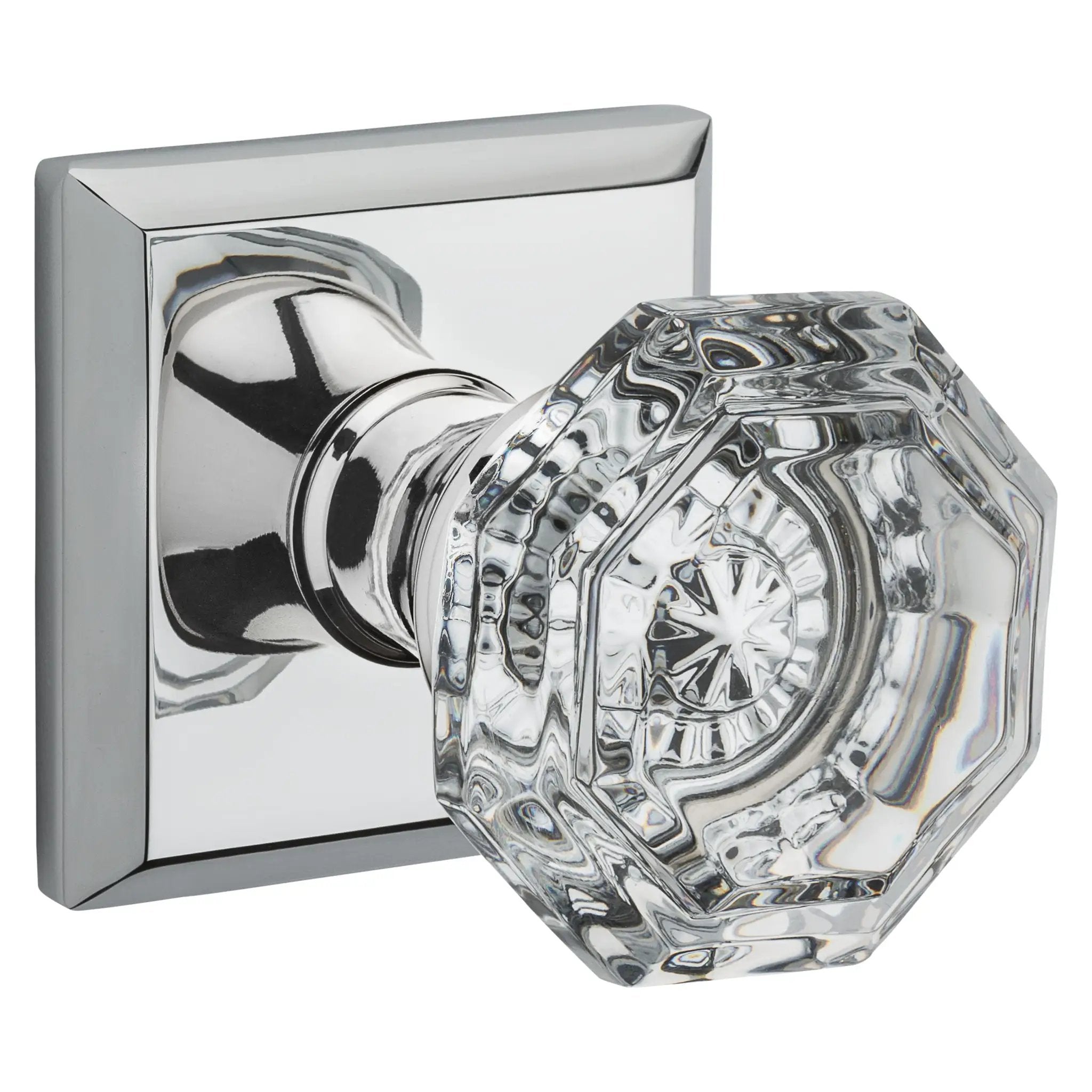 Baldwin Reserve Crystal Knob and Traditional Square Rose by Baldwin