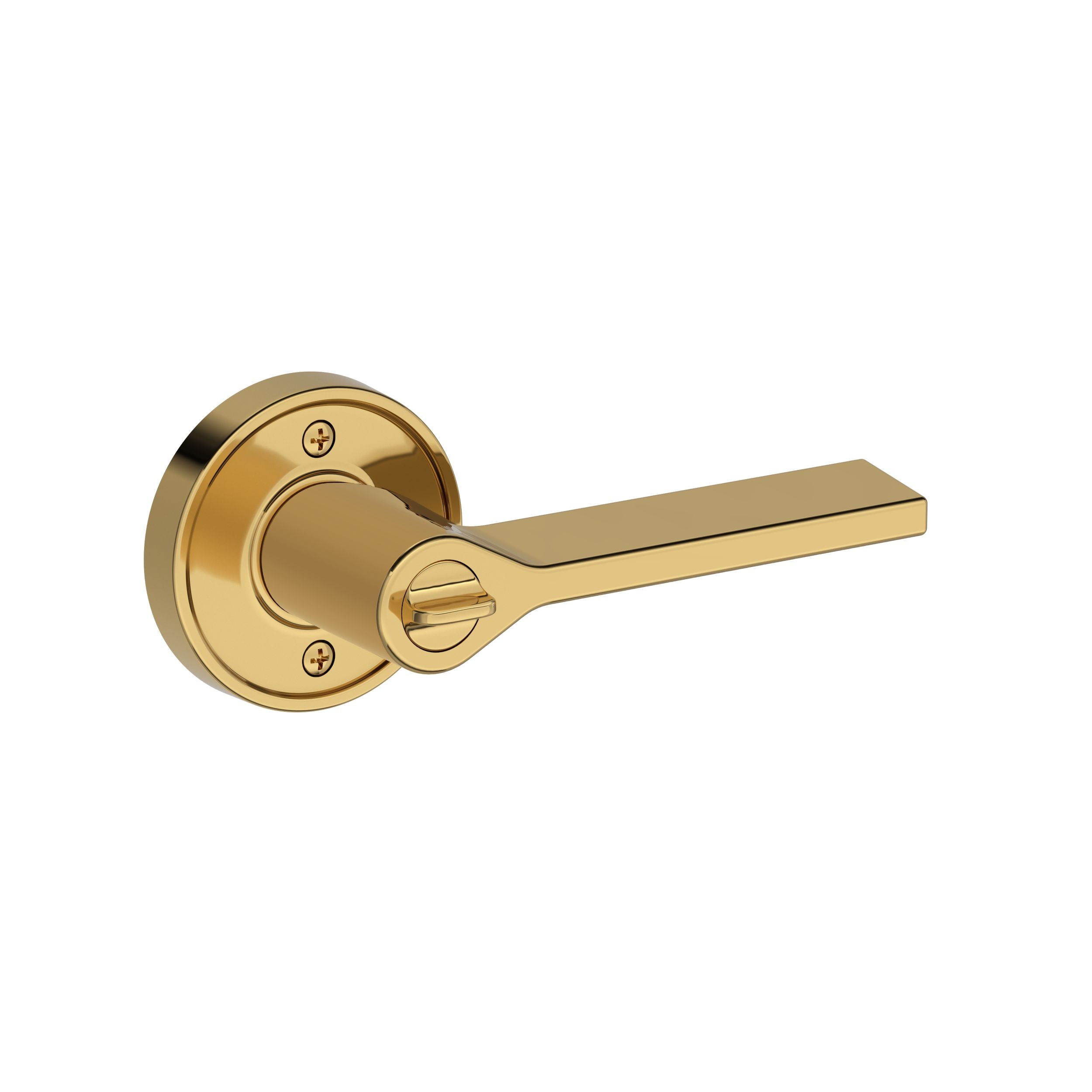 polished brass door lever