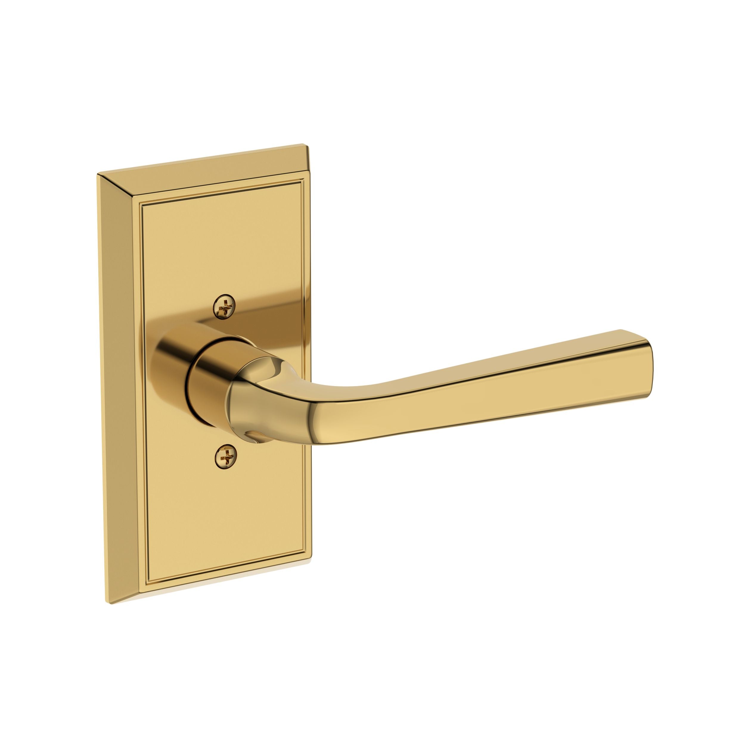 polished brass door lever