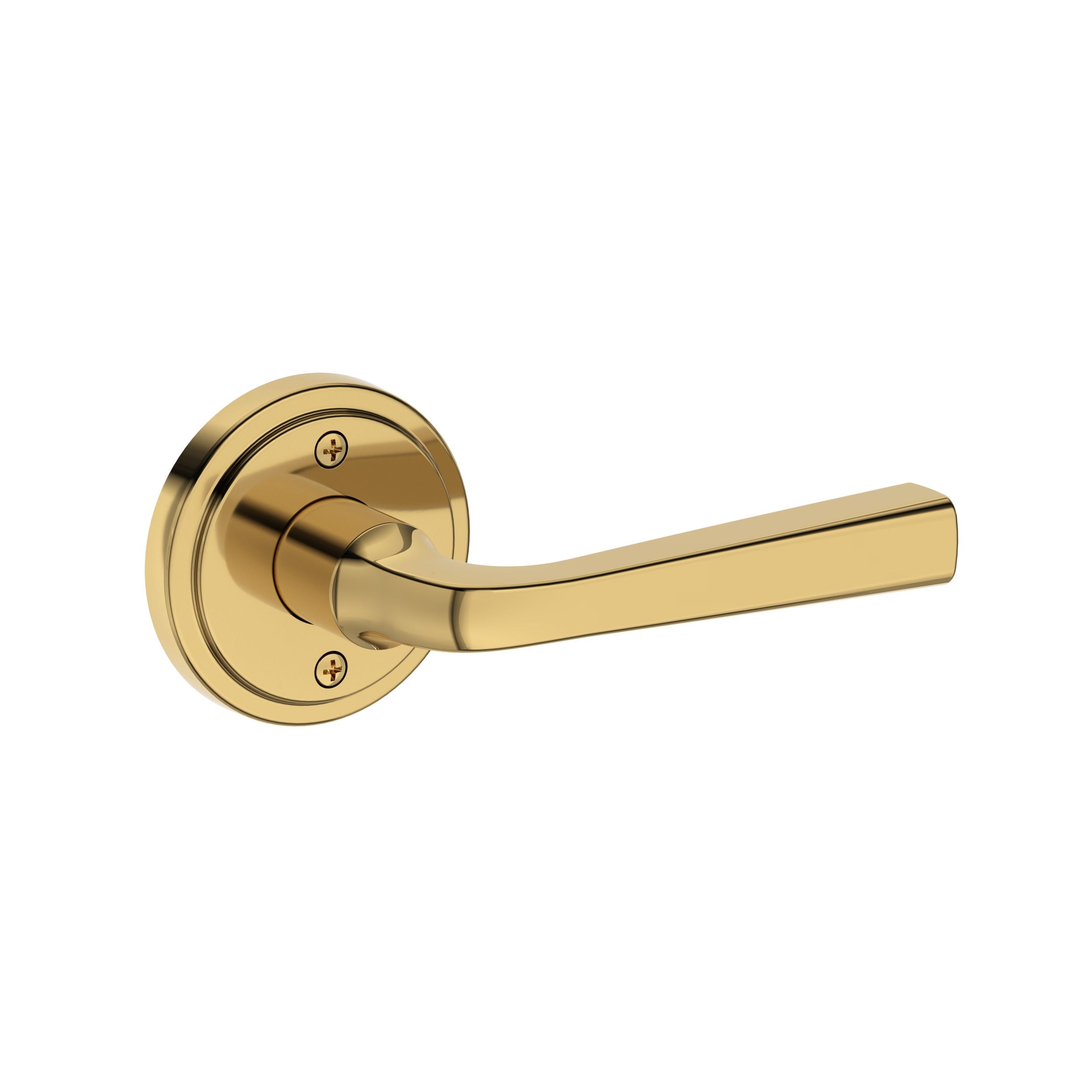 polished brass door lever