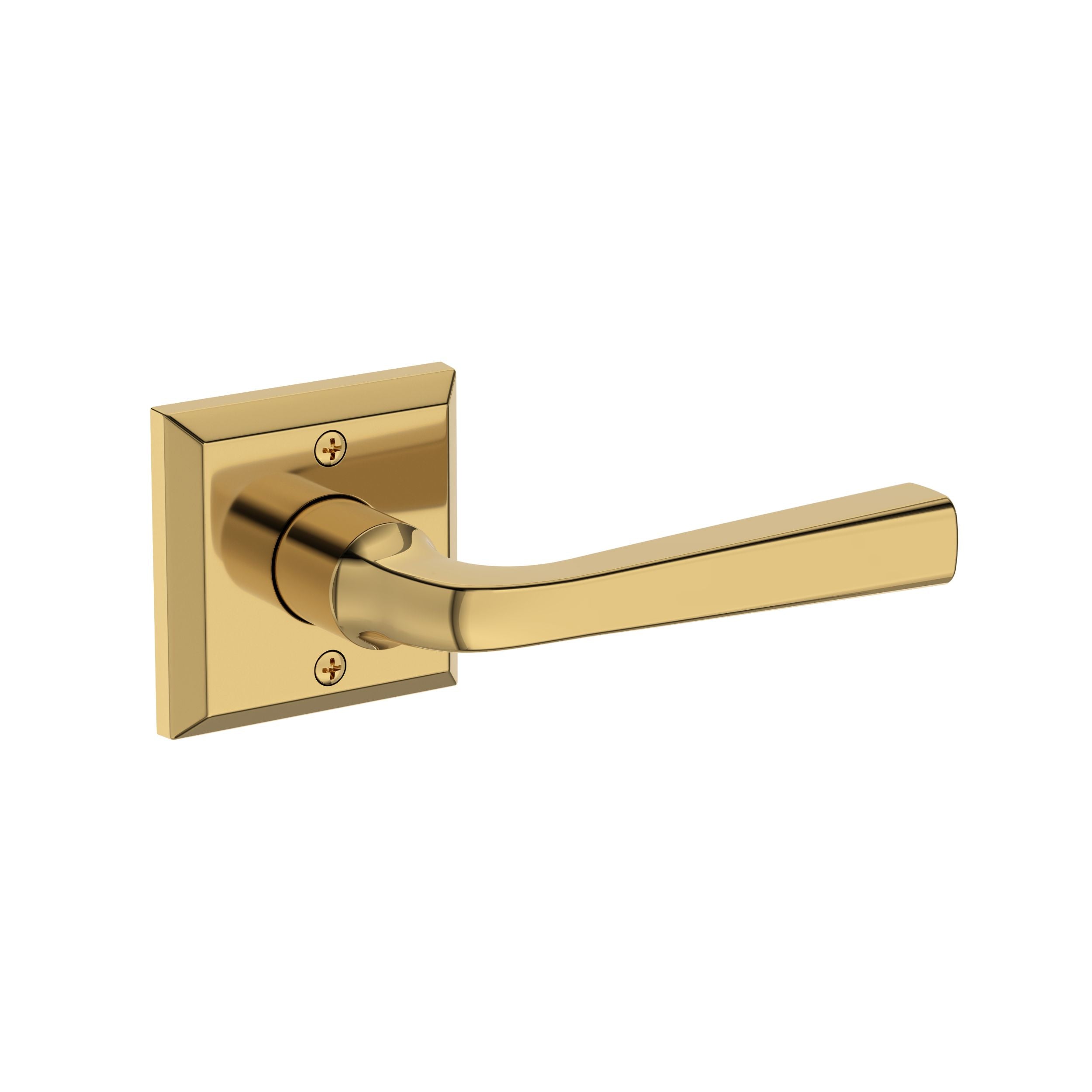 polished brass door lever