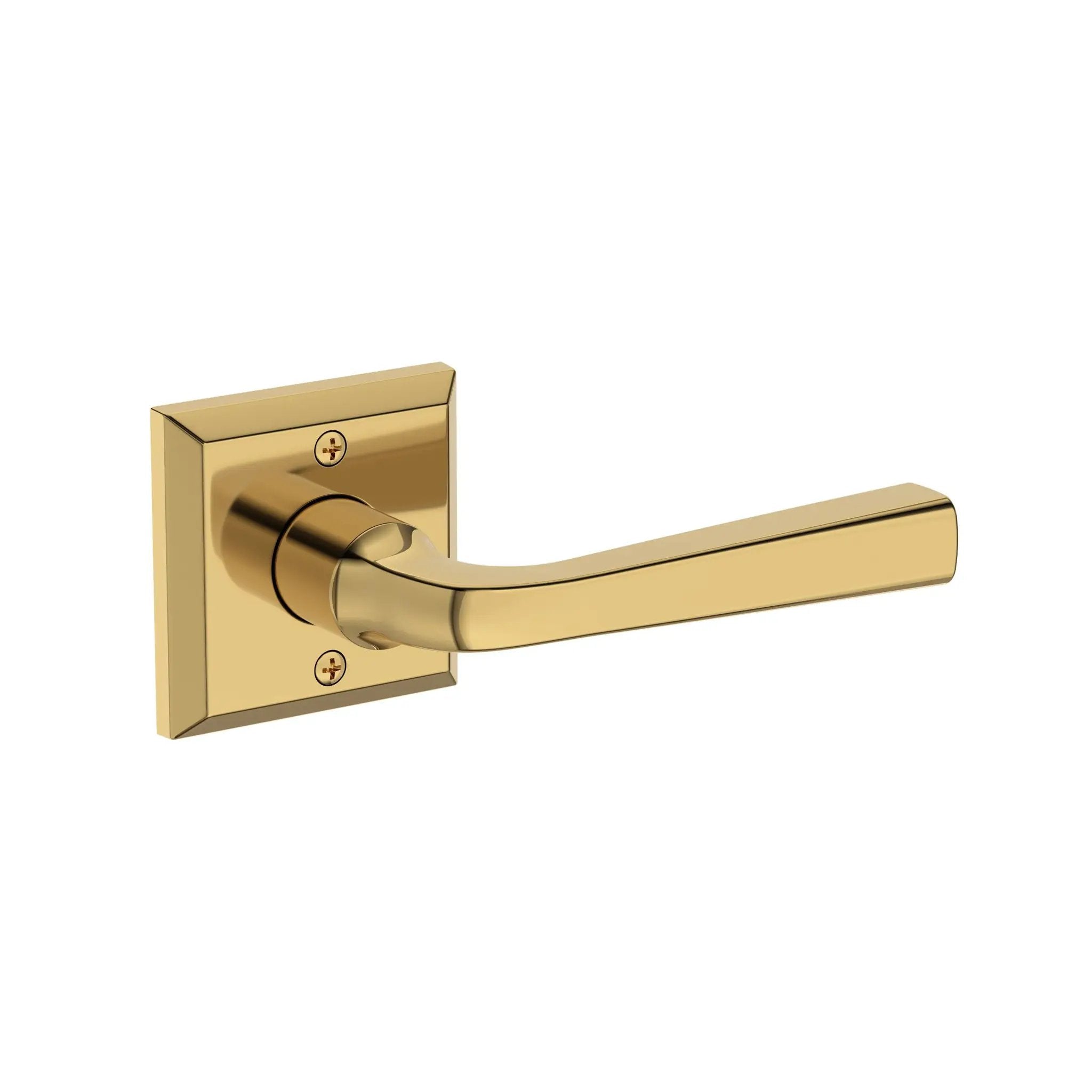 polished brass door lever