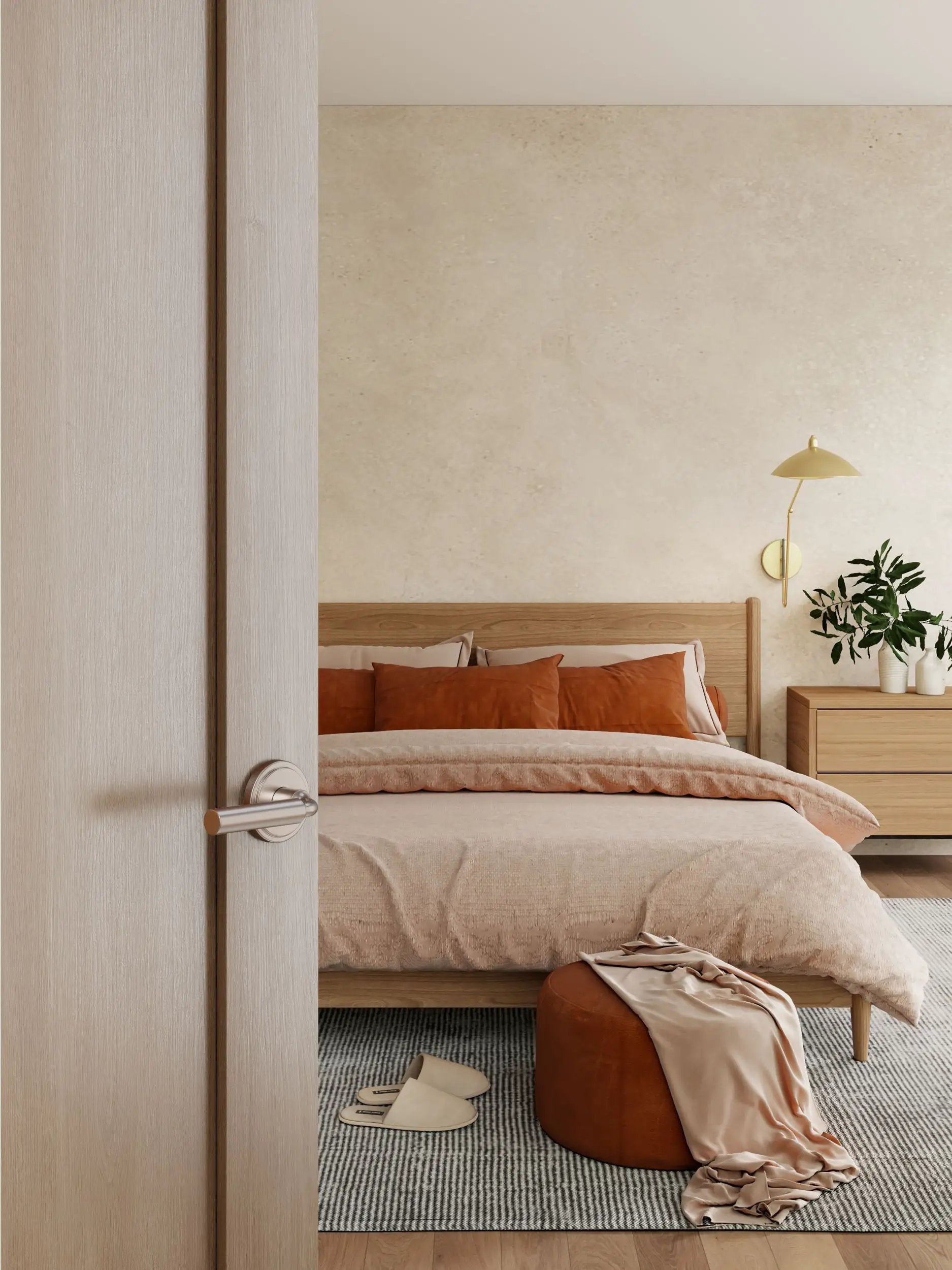 satin nickel door lever