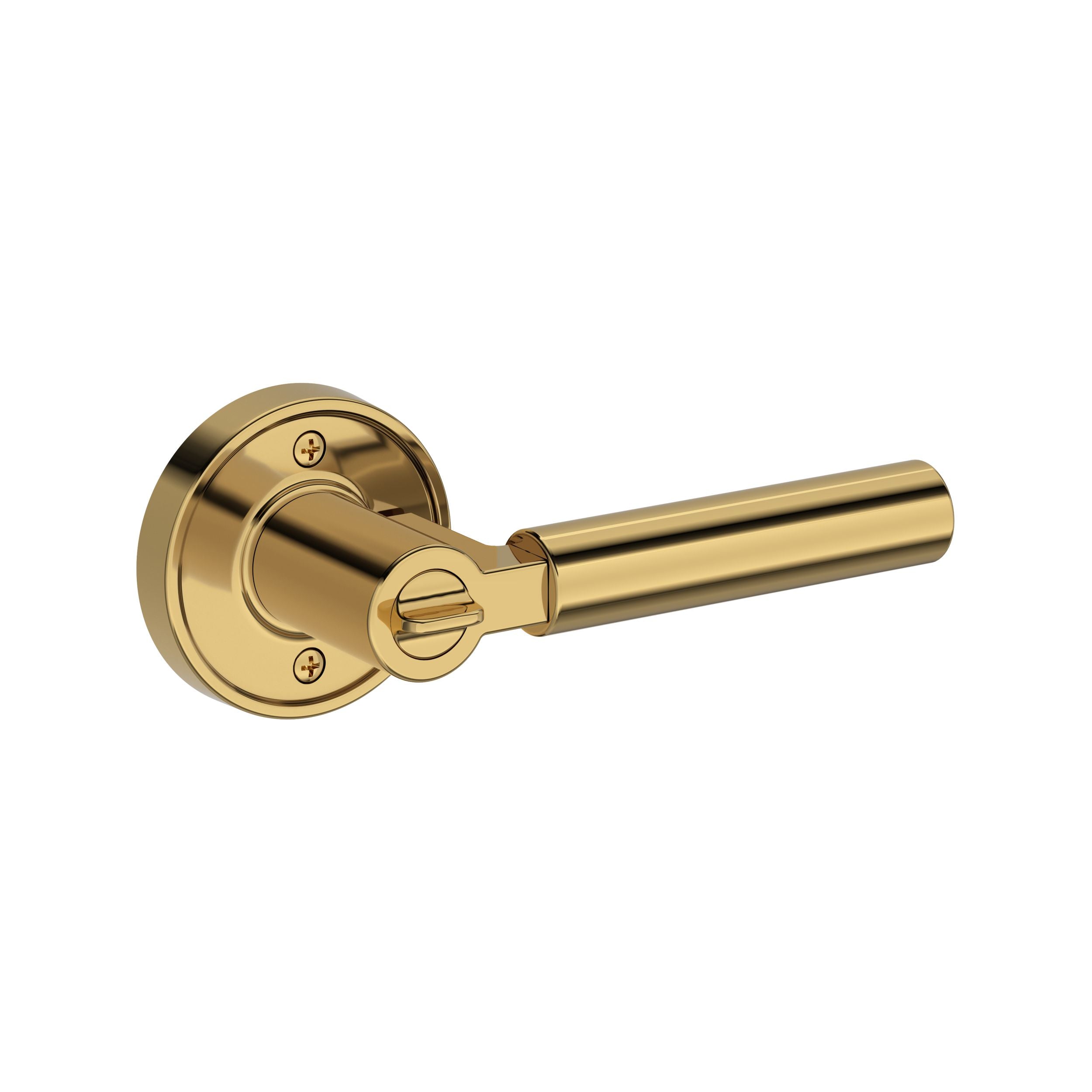 polished brass door lever