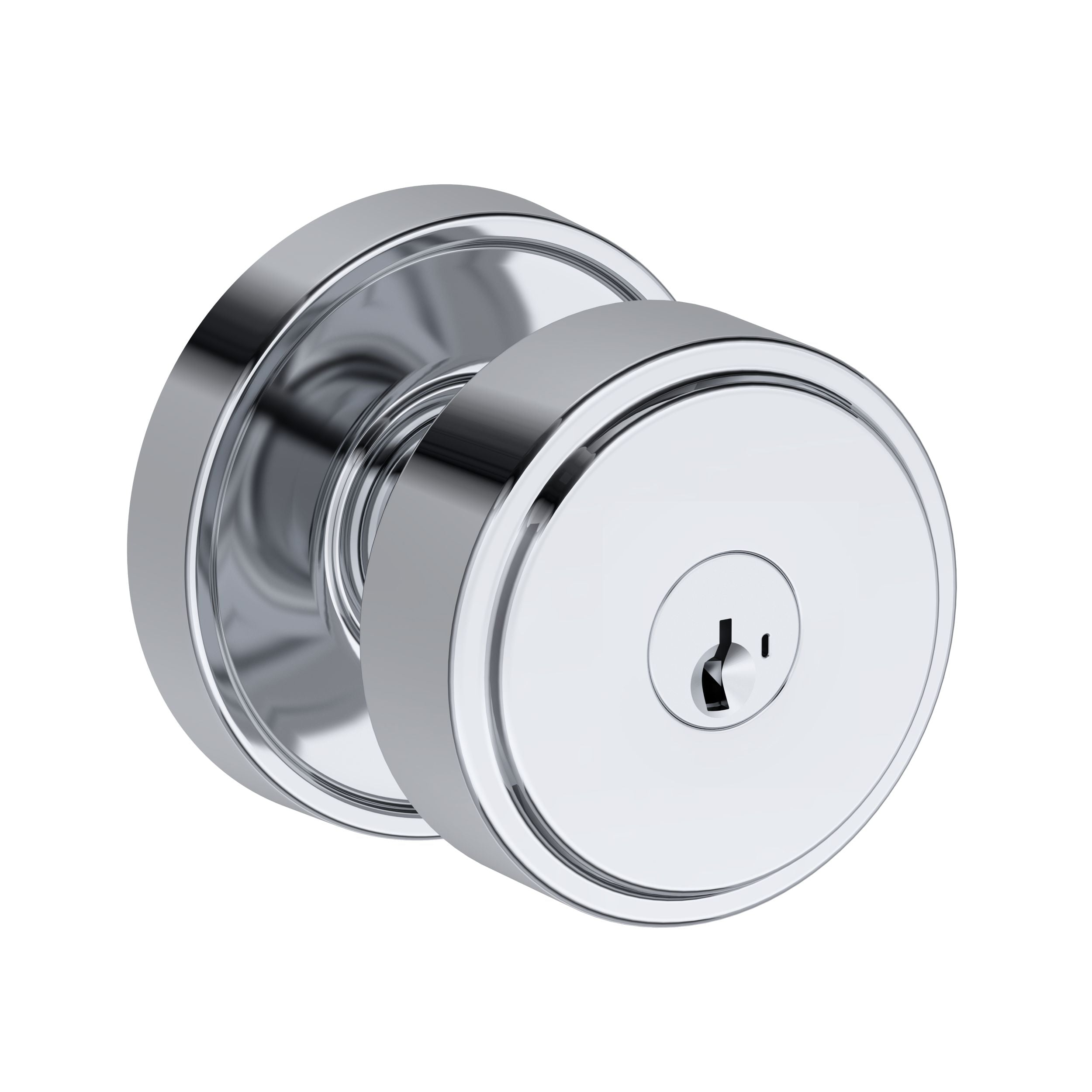polished chrome door knob