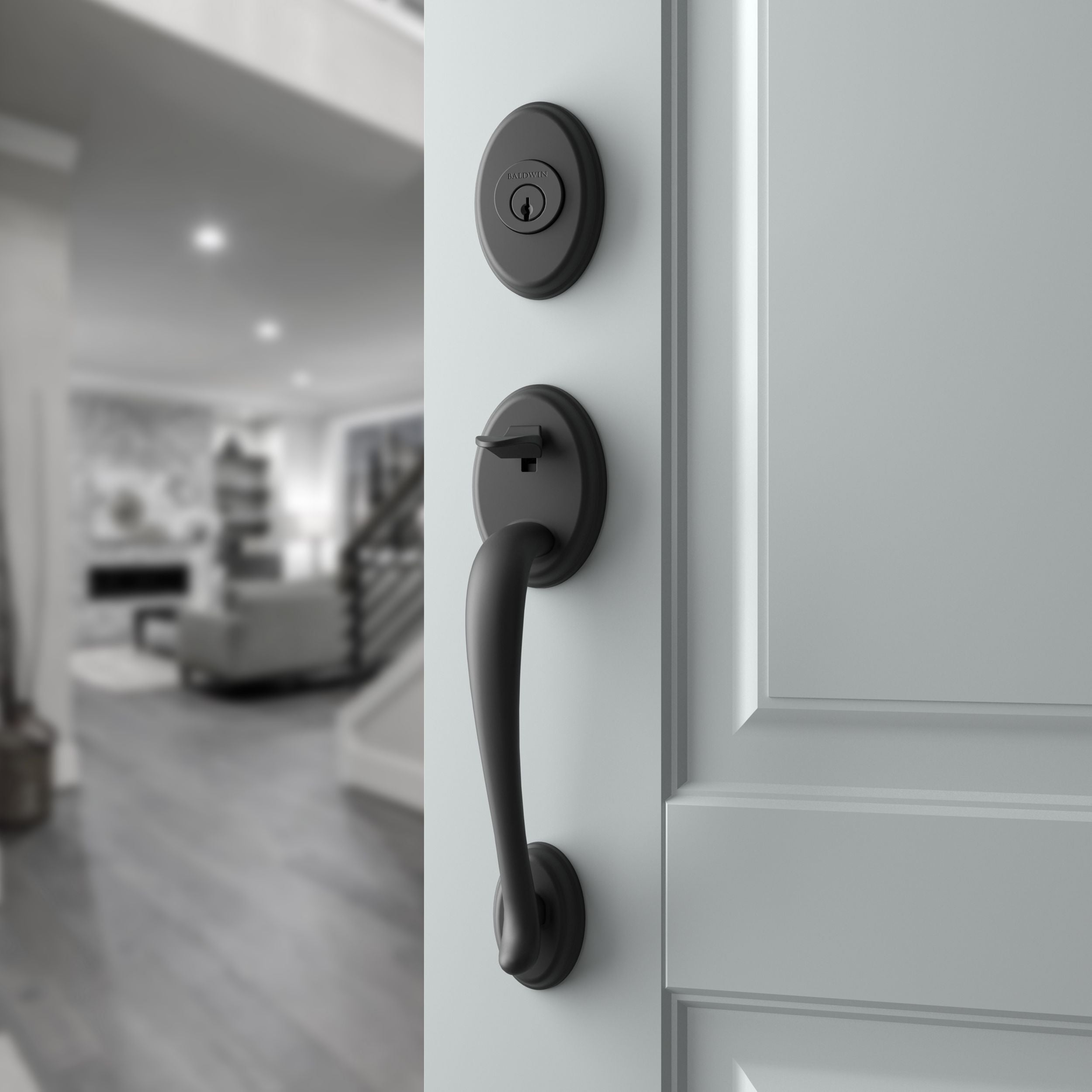 satin black door handle and knob