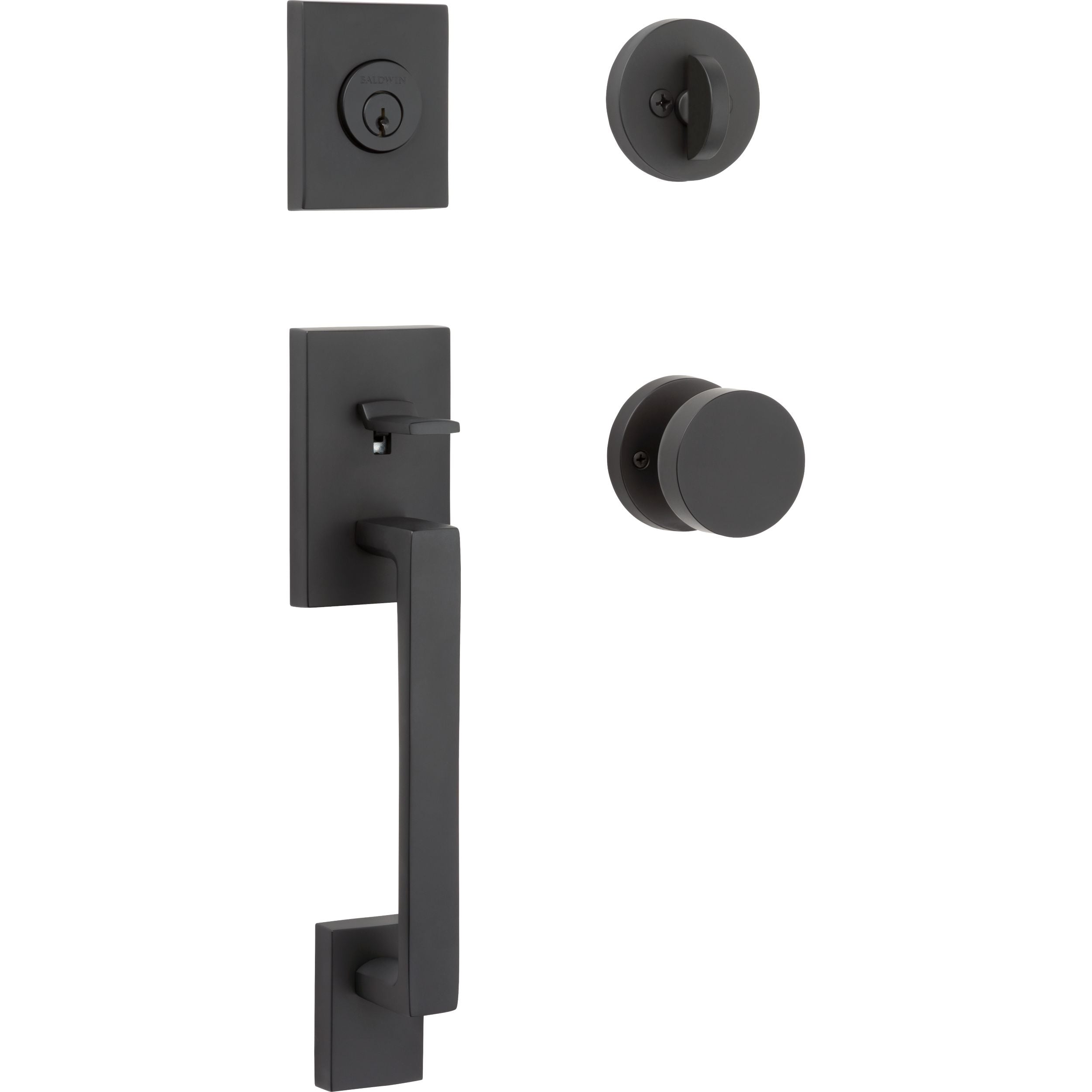 Baldwin Reserve La Jolla Handleset x Contemporary Knob with Round Interior