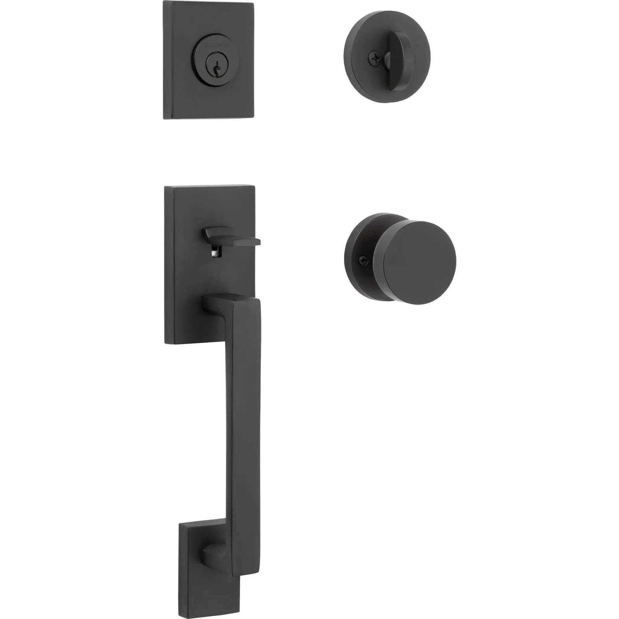 Baldwin Reserve La Jolla Handleset x Contemporary Knob with Round Interior by Baldwin