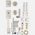 satin nickel door handle and lever