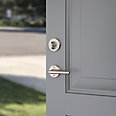 satin nickel door handle and lever