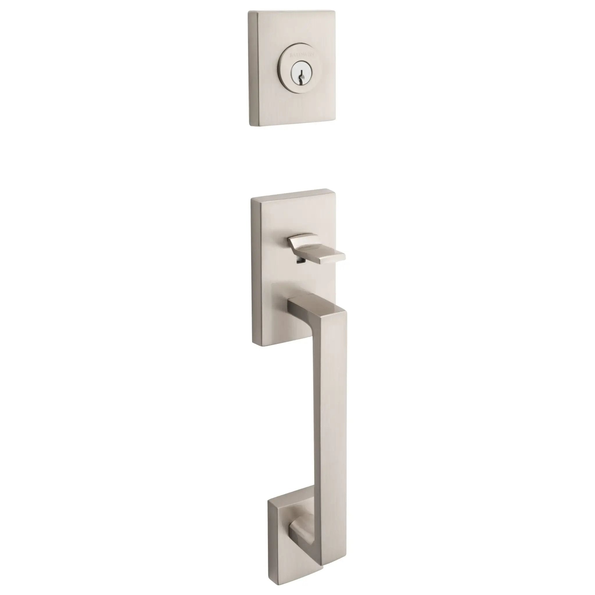 satin nickel door handle and lever