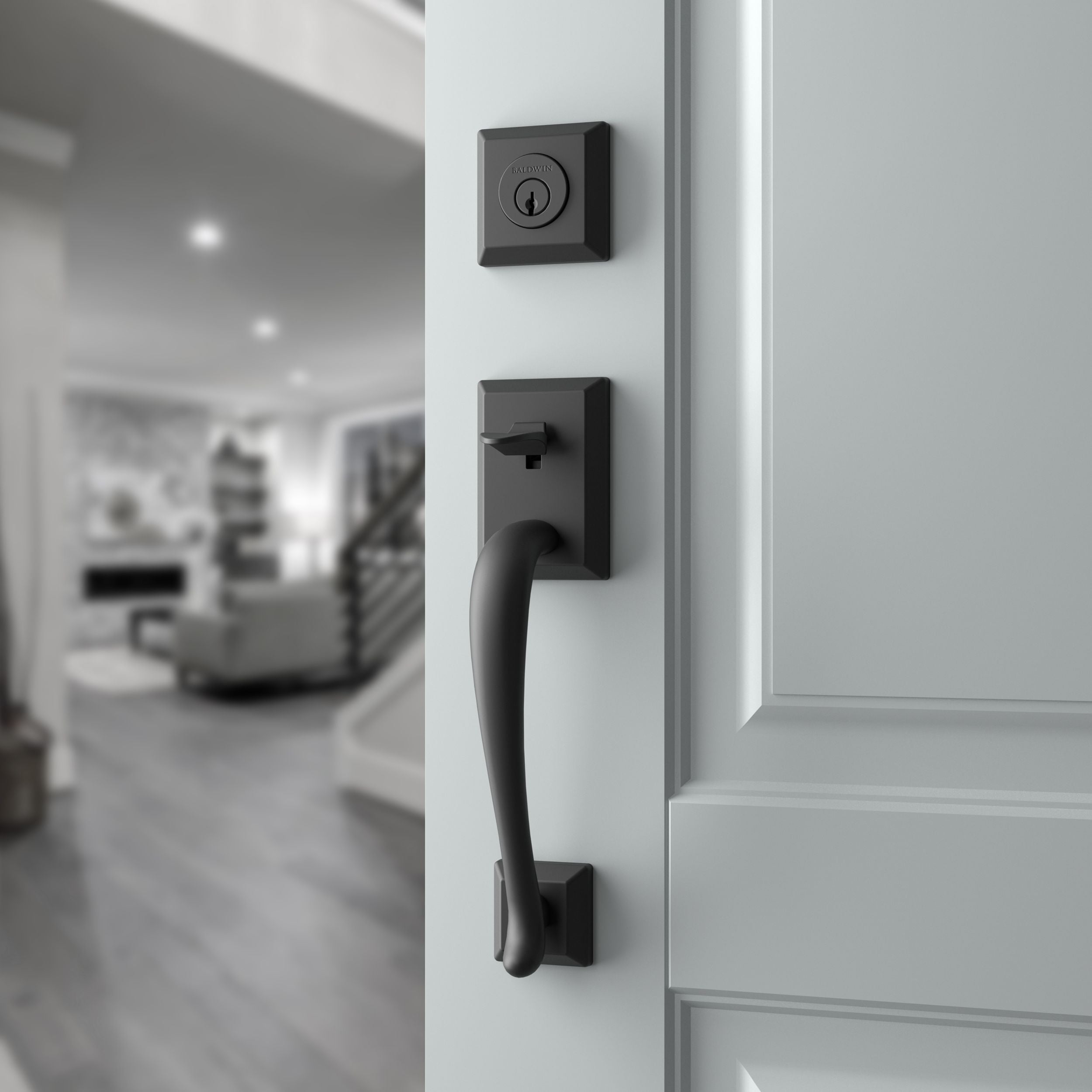 satin black door handle and knob