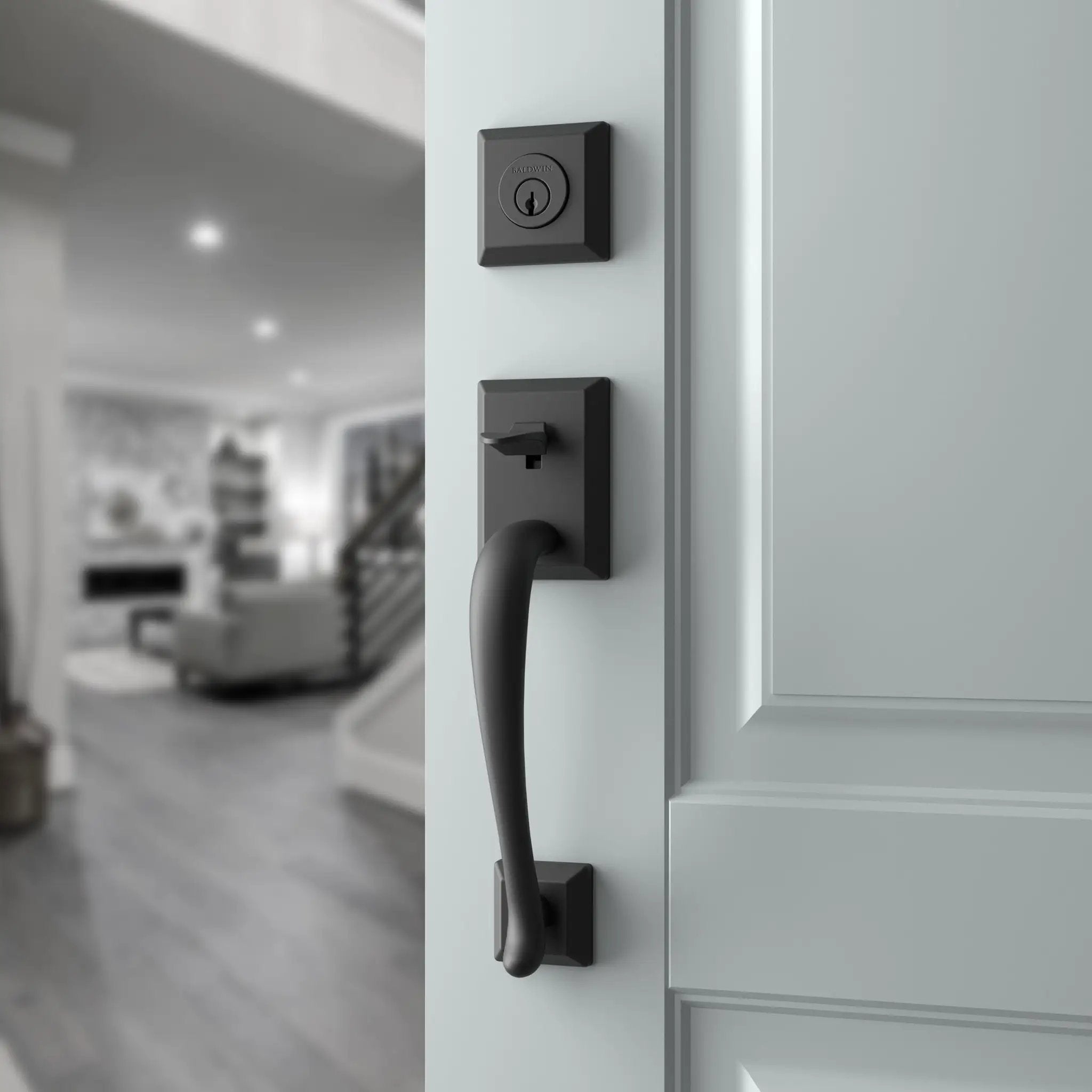 satin black door handle and knob