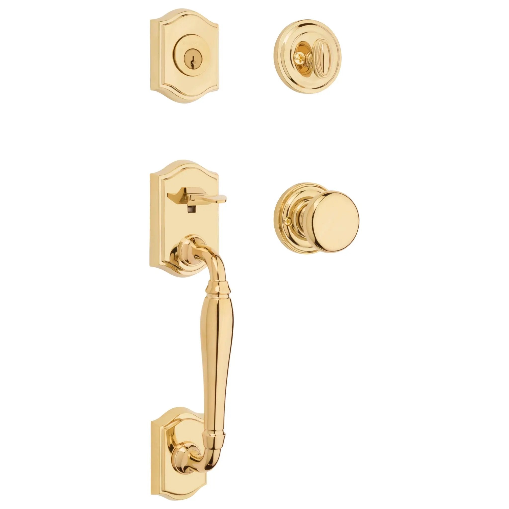 Baldwin Reserve Westcliff Handleset x Round Knob with Round Interior by Baldwin