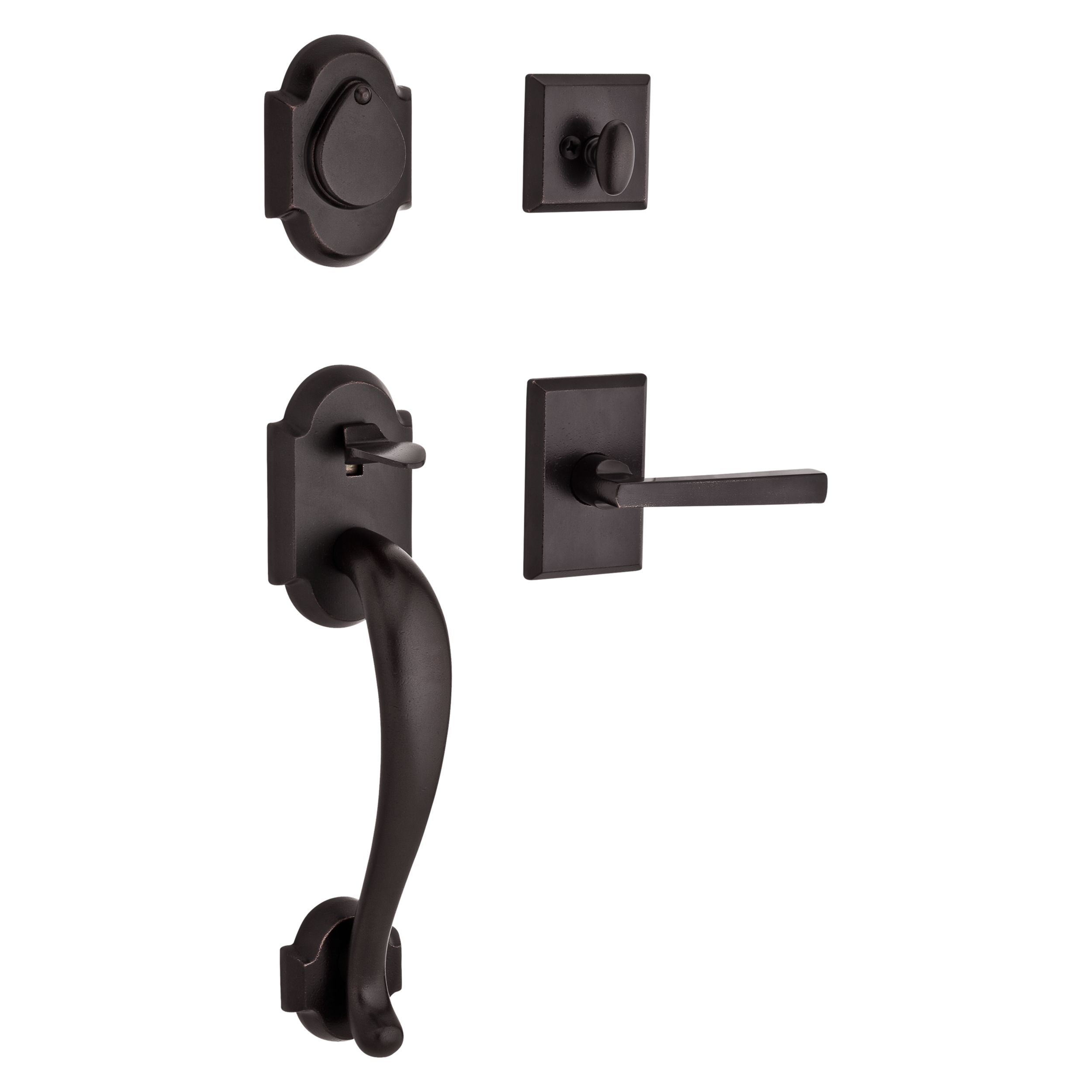 dark bronze door handle and lever