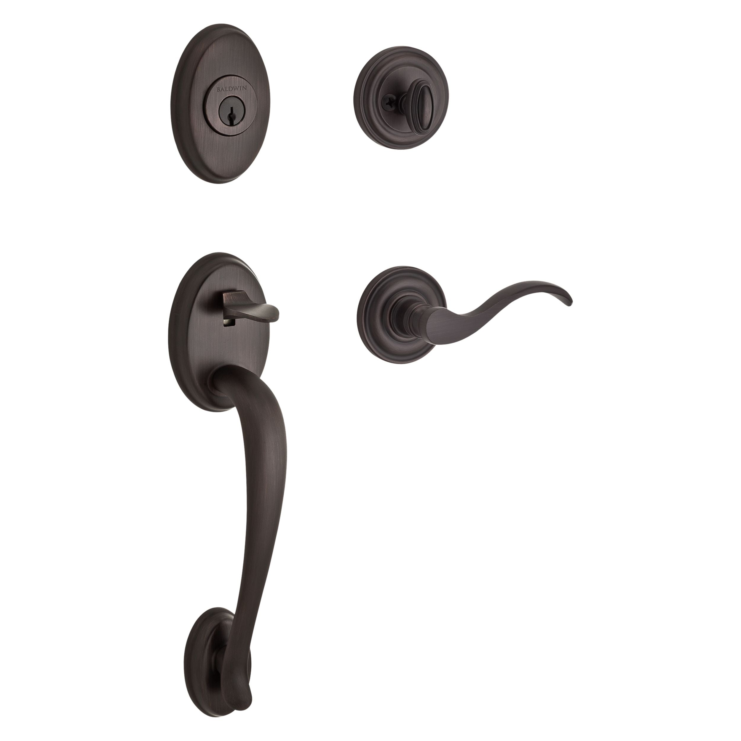 Baldwin Reserve Columbus Handleset x Curve Lever with Round Interior