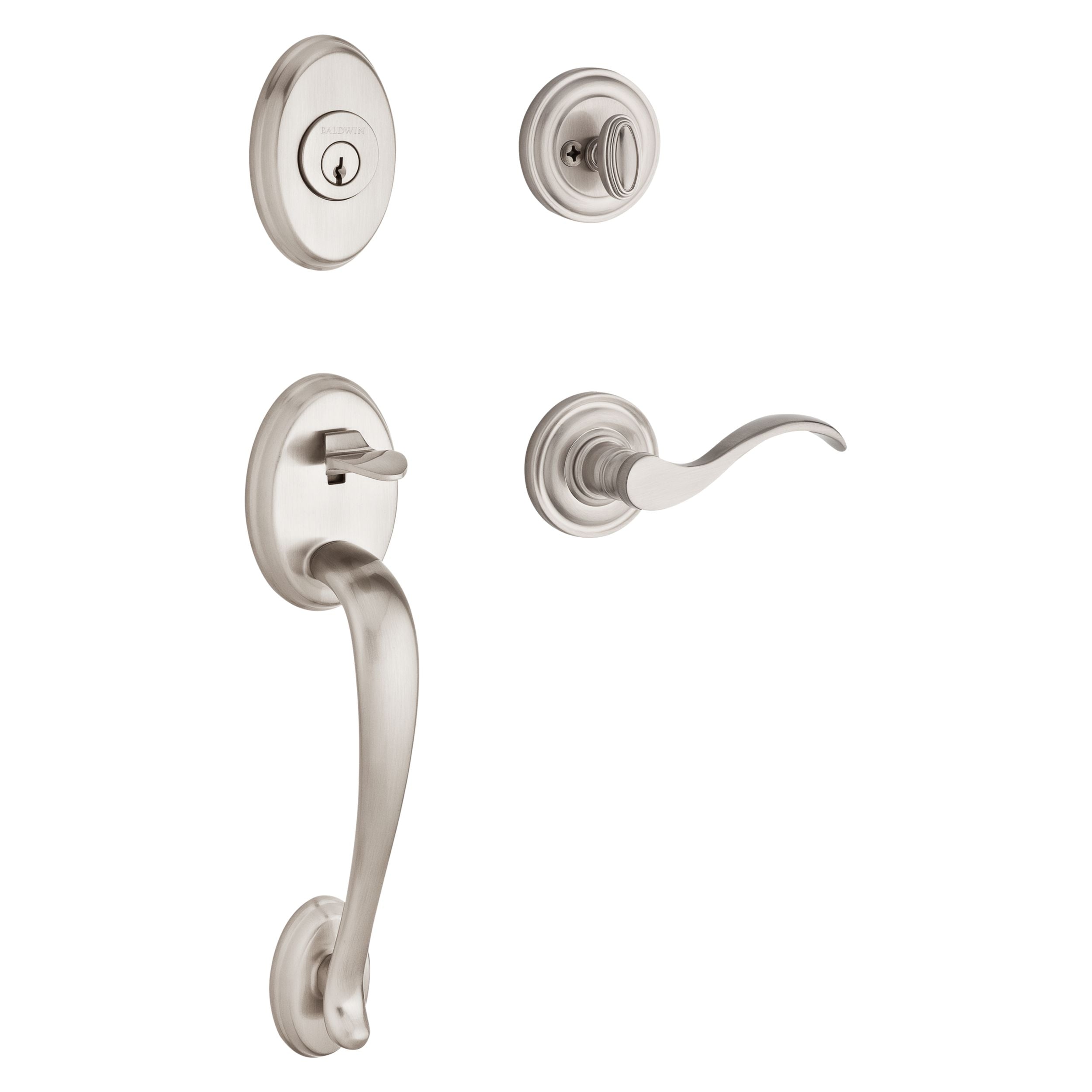 Baldwin Reserve Columbus Handleset x Curve Lever with Round Interior