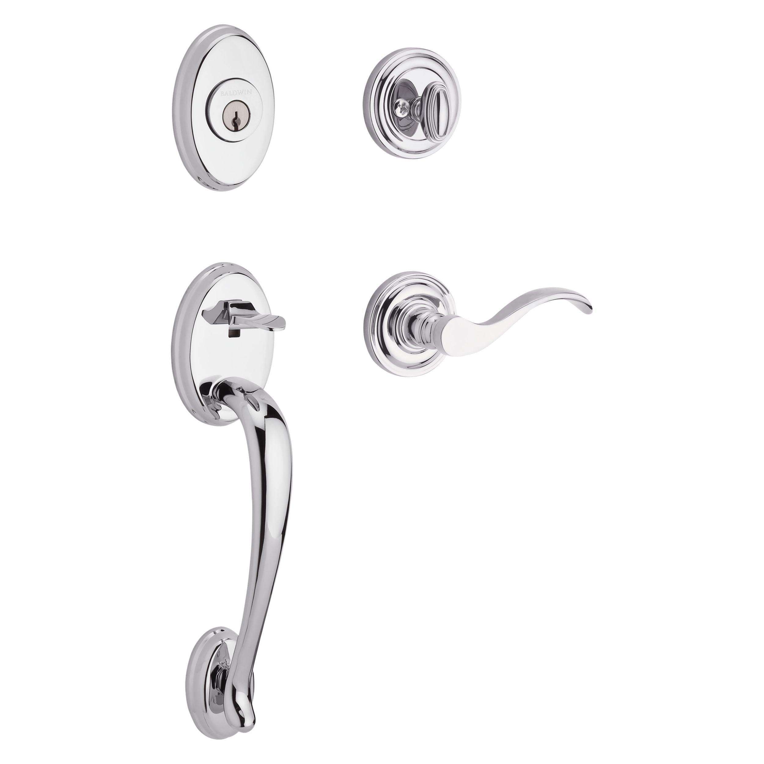 Baldwin Reserve Columbus Handleset x Curve Lever with Round Interior