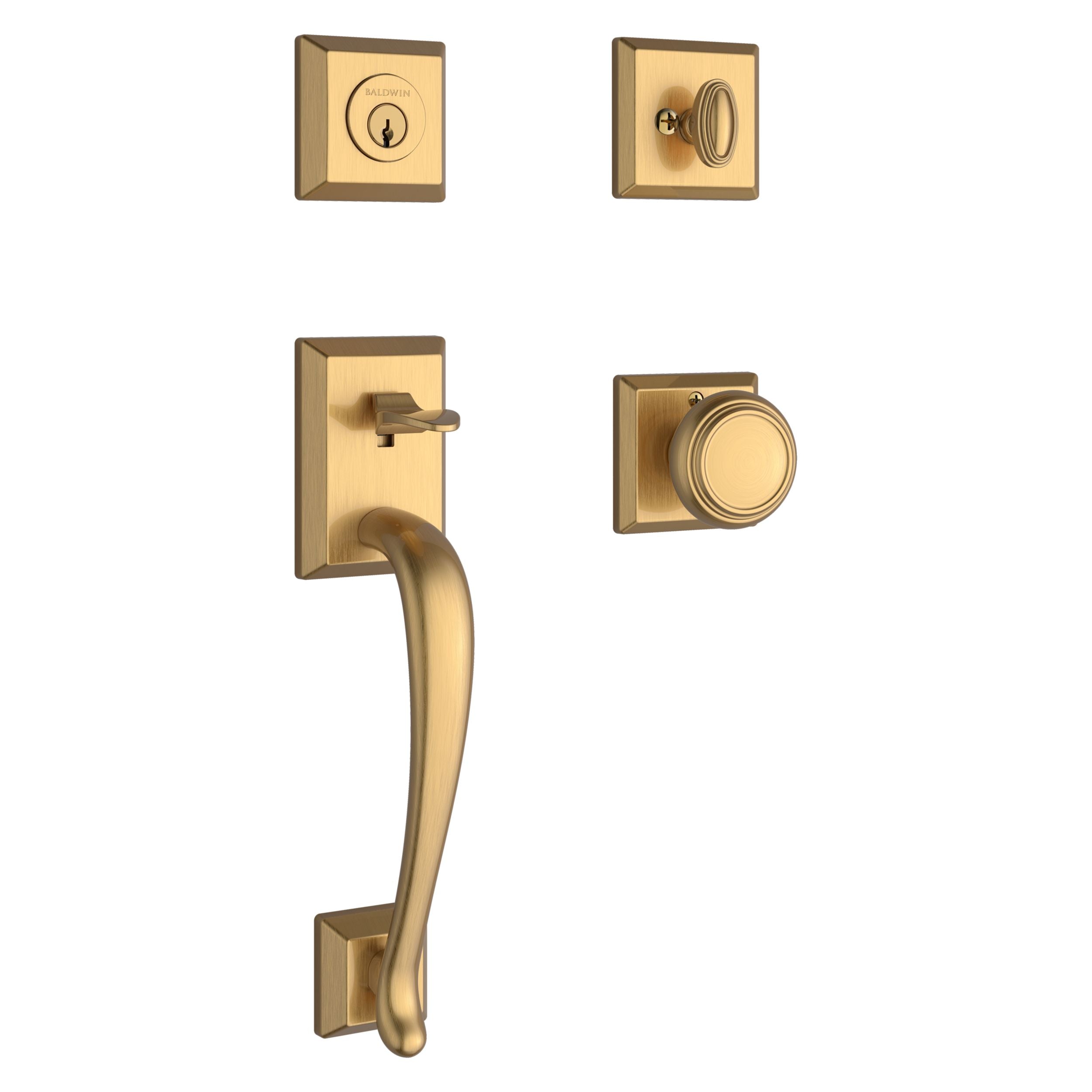 Baldwin Reserve Napa Handleset x Traditional Knob with Square Interior
