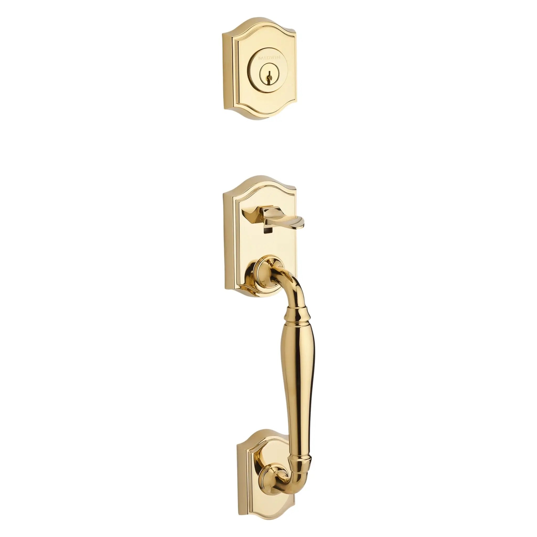 polished brass door handle