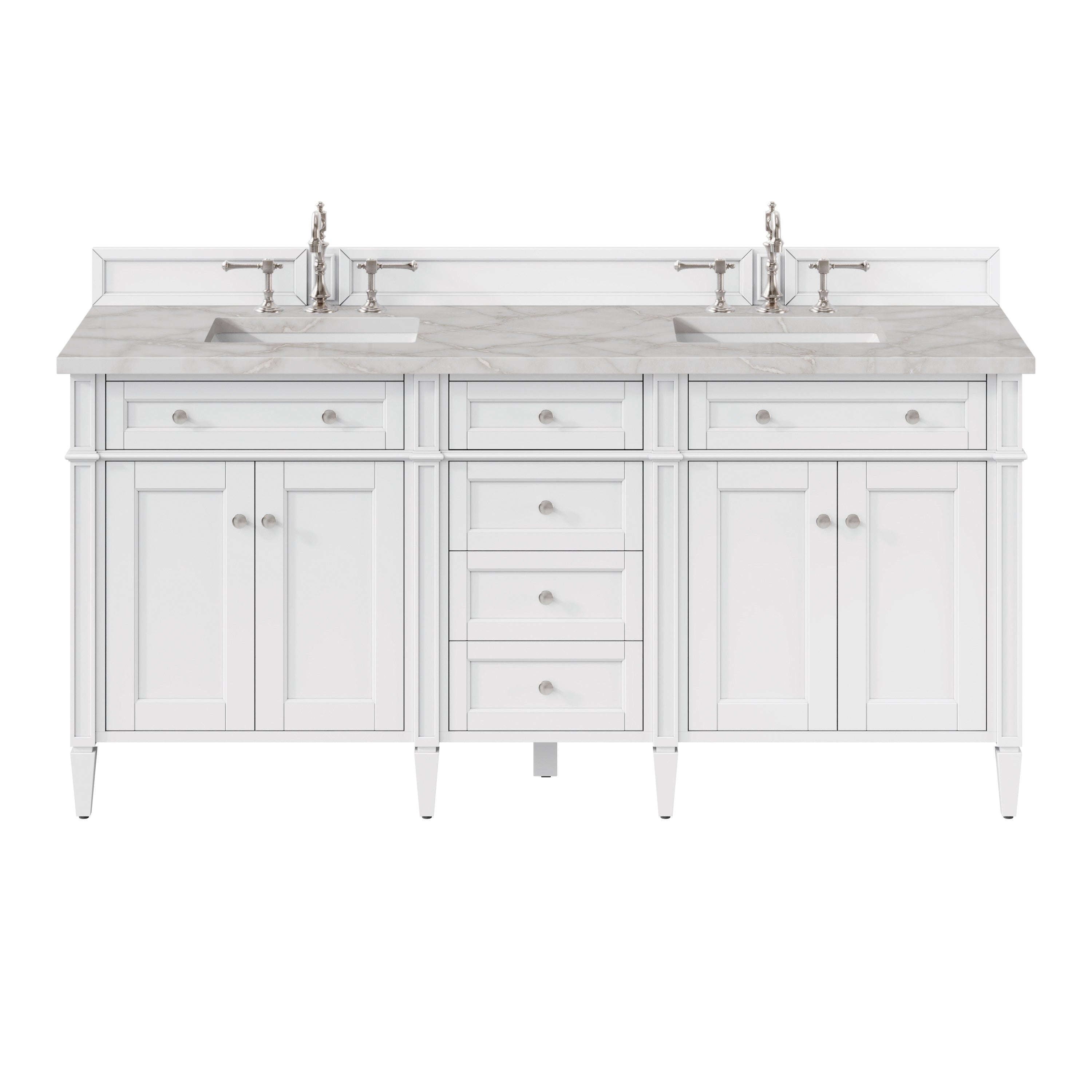 James Martin Vanities Brittany 72" Double Vanity - Bright White